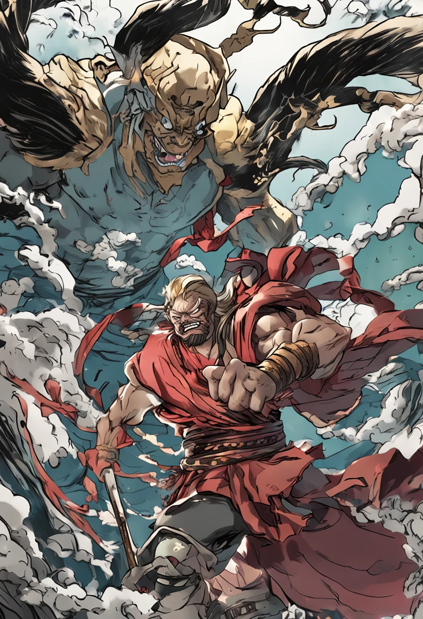 Wu kong (one piece), homem orangotango , com entorno de seus , espadachim, pelos preto segurando uma Katana , one-piece art Detailed anime character art, arte chave detalhada do anime, arte de anime digital detalhada, Close-up de corpo inteiro, arte chave do anime em uma rocha, 2. 5 d cgi anime fantasia arte | | | | |, anime epic artwork, digital advanced anime art ", Akira, Mitologia Chinesa, arte de fantasia de anime, arte de fantasia digital 2d detalhada, Anime Wallaper, arte detalhada do personagem de anime, Advanced digital anime art, a cartoon of a man with a sword and a demon on his back, from one piece, inspired by Tōshūsai Sharaku, Melhor Design de Personagens de Anime, Ichigo Kurosaki, inspired by Kanō Hōgai, Shikanosuke Yagaki, inspired by Kōno Michisei, Engrenagem Luffy 5, Ohararyu, barba vermelha