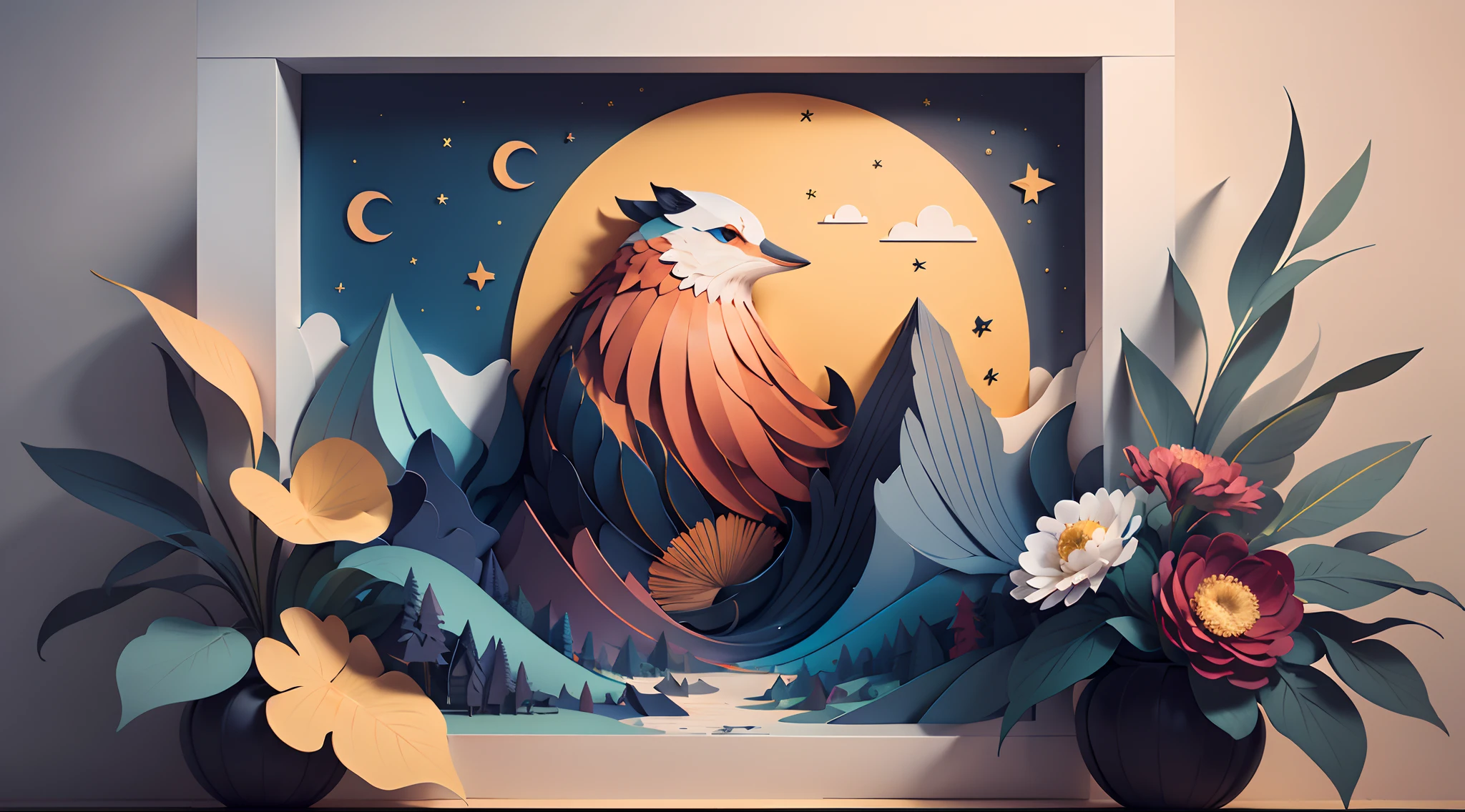 （（（tmasterpiece）））， best qualtiy， illustratio， paper_Cut has no box，No flowers