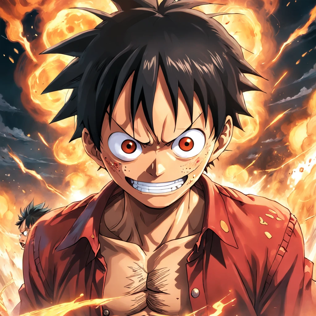 Monkey D Luffy in the world of AOT, Attack on Titan anime style