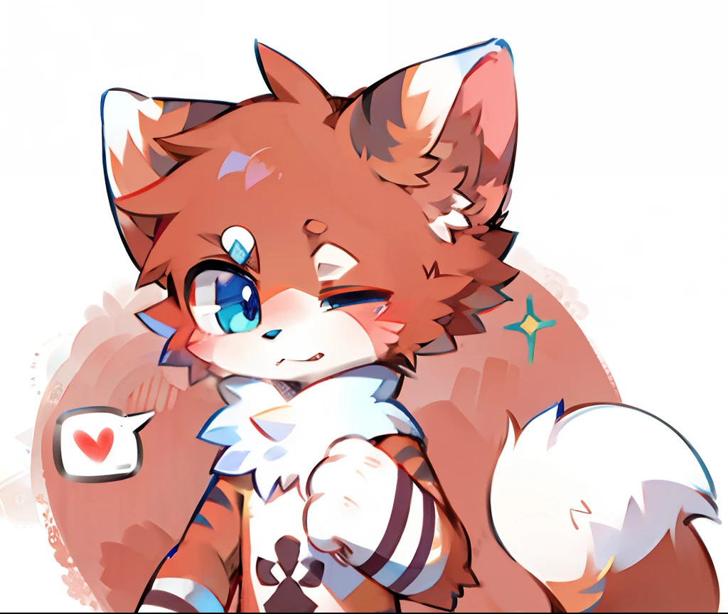 Furry，Furry cat boy，Blue scarf，blue color eyes，Orange fur，k hd