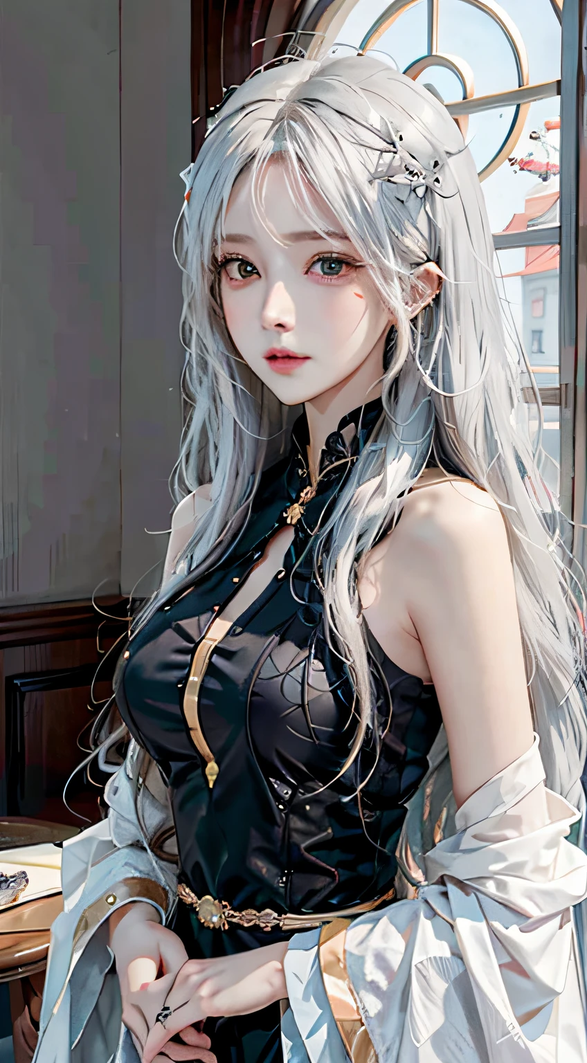Anime girl with long hair and posing for photos, Beautiful anime girl, Guviz-style artwork, Beautiful anime woman, attractive anime girls, Guviz, seductive anime girls, beautiful and seductive anime woman, pretty anime girl, a beautiful anime portrait, Anime goddess, Smooth anime CG art, perfect android girl, Perfect white haired girl
