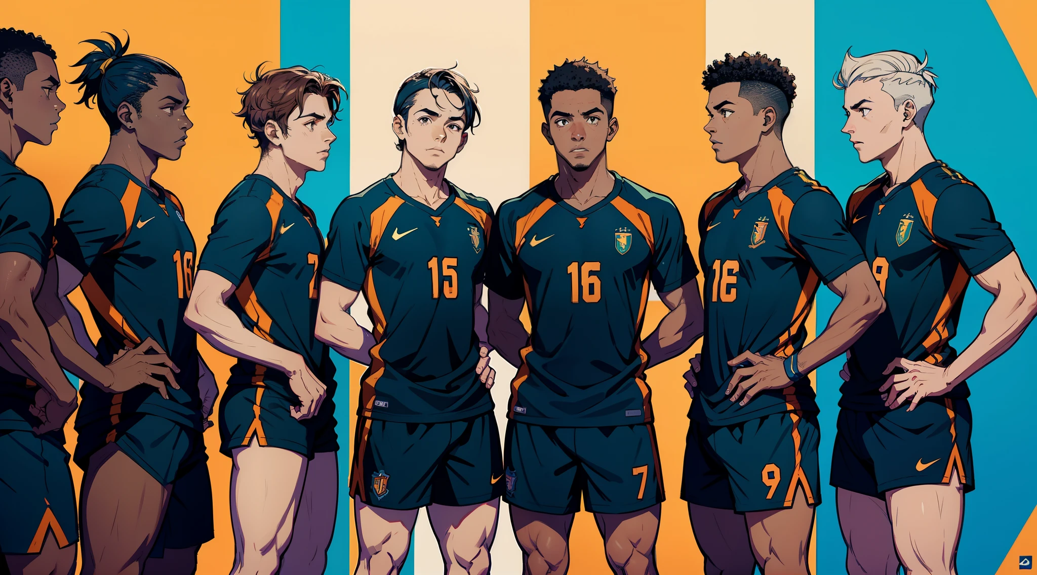 crie uma imagem que represente um jogo de voleibol, 6 jogadores de um lado, uma rede no meio da quadra,homens, 8k, 16k