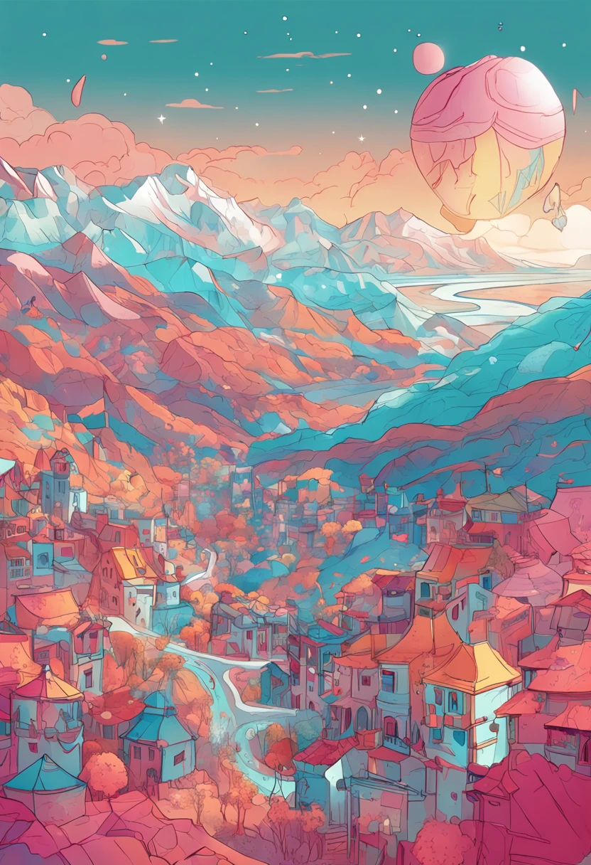 pastelcolor:1.3)、(cute illustration:1.3)、 Detailed background、beautiful with detail、moya、Extremely colorful、marbled、Particles of Light、patterns、 Detailed drawing、Vibrant colors、Striking contrast、intricately details、Delicate depiction、Glowing、 Illuminated by the morning light, (Dynamic Angle, shot from afar, Wide shot, in a panoramic view, Magnificent view:1.25)、 「That summer」If you call it, You will remember and start wearing a collar every summer