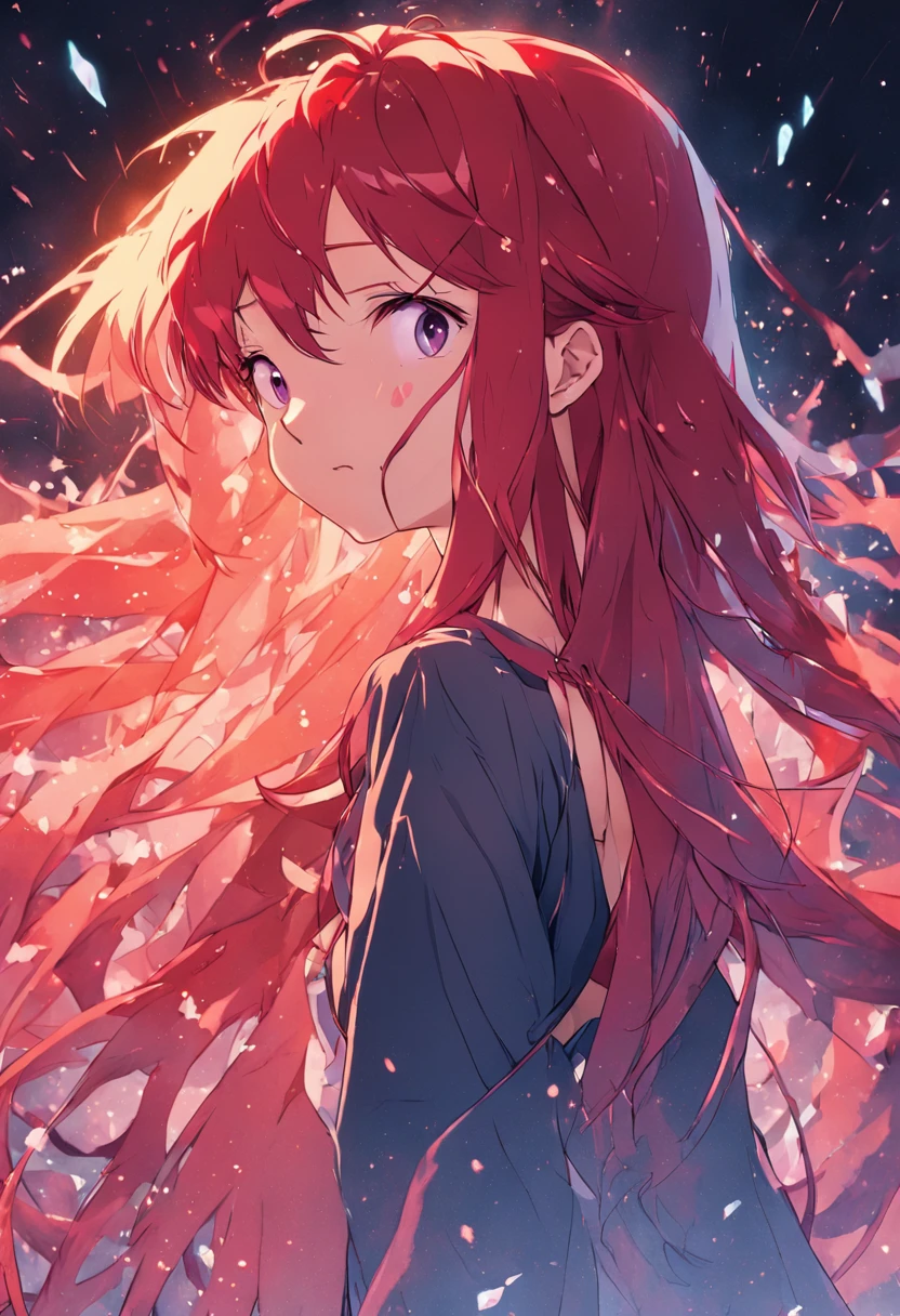 Red long-haired, Adults,Raised sexy,hot girls, ember, top-quality, tmasterpiece