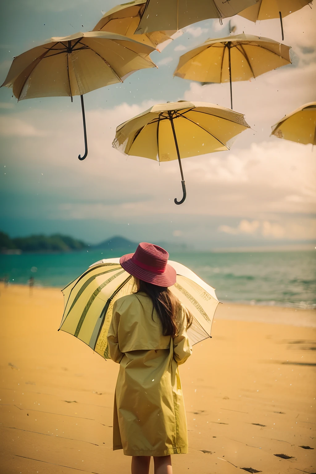 1woman, outdoor, umbrella