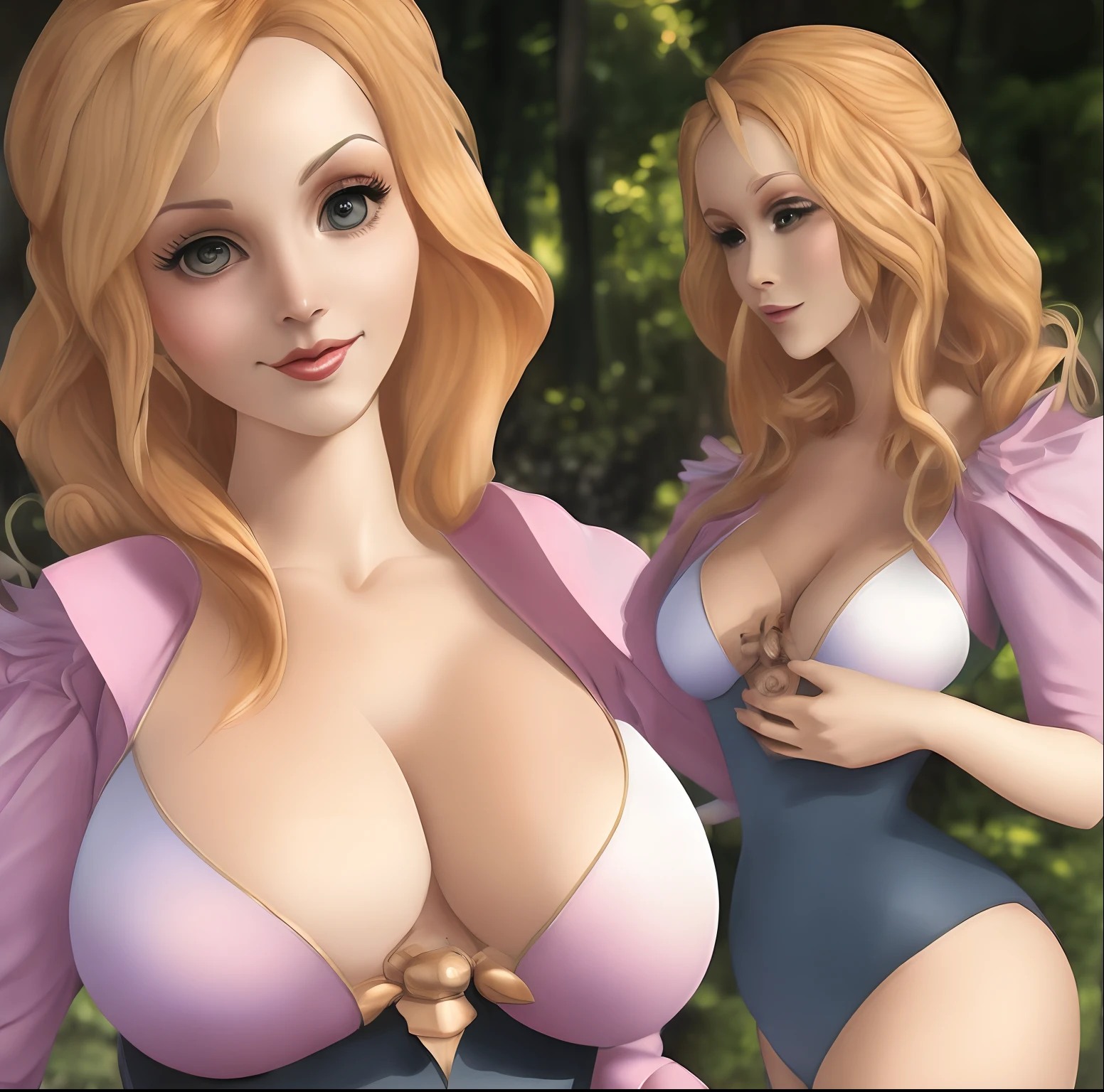 Lucy from fairy tale with huge breasts