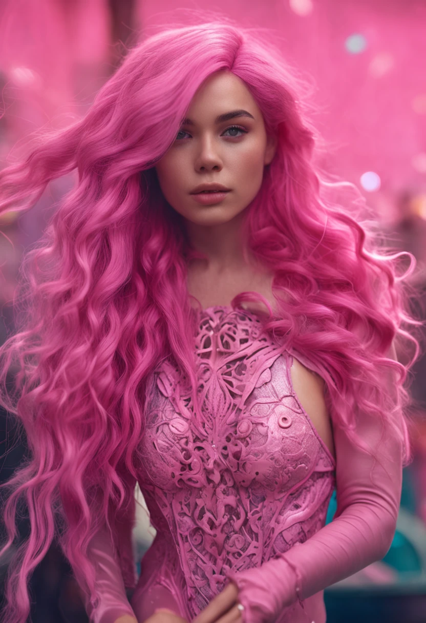 Pink hair, estrus, mermaid, exposed, dreamlike, intricate details, 8k