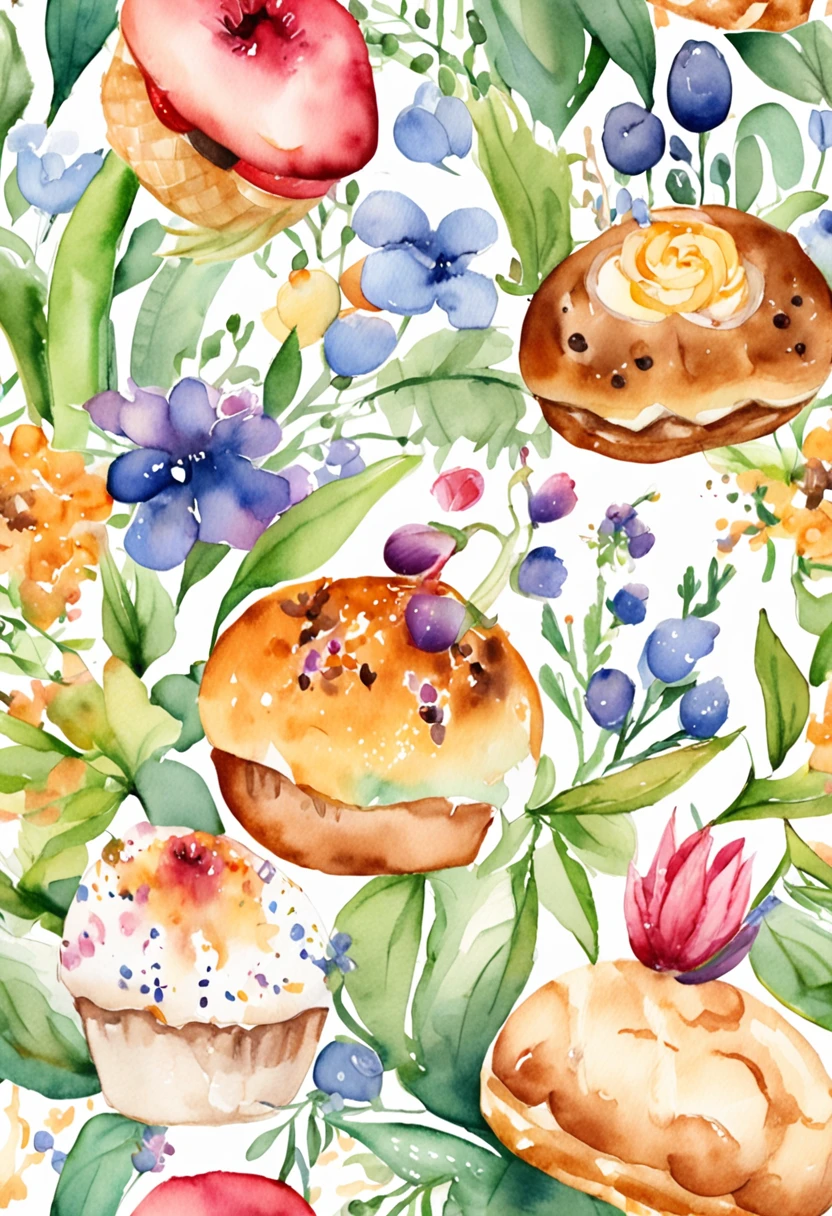 Hot buns,Fantasy creation illustration,Cute Q