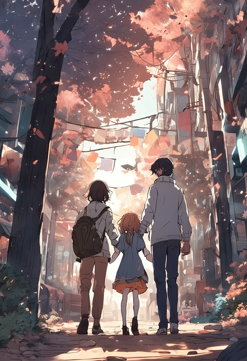 Anime boys holding hands with girls,Wander the universe together