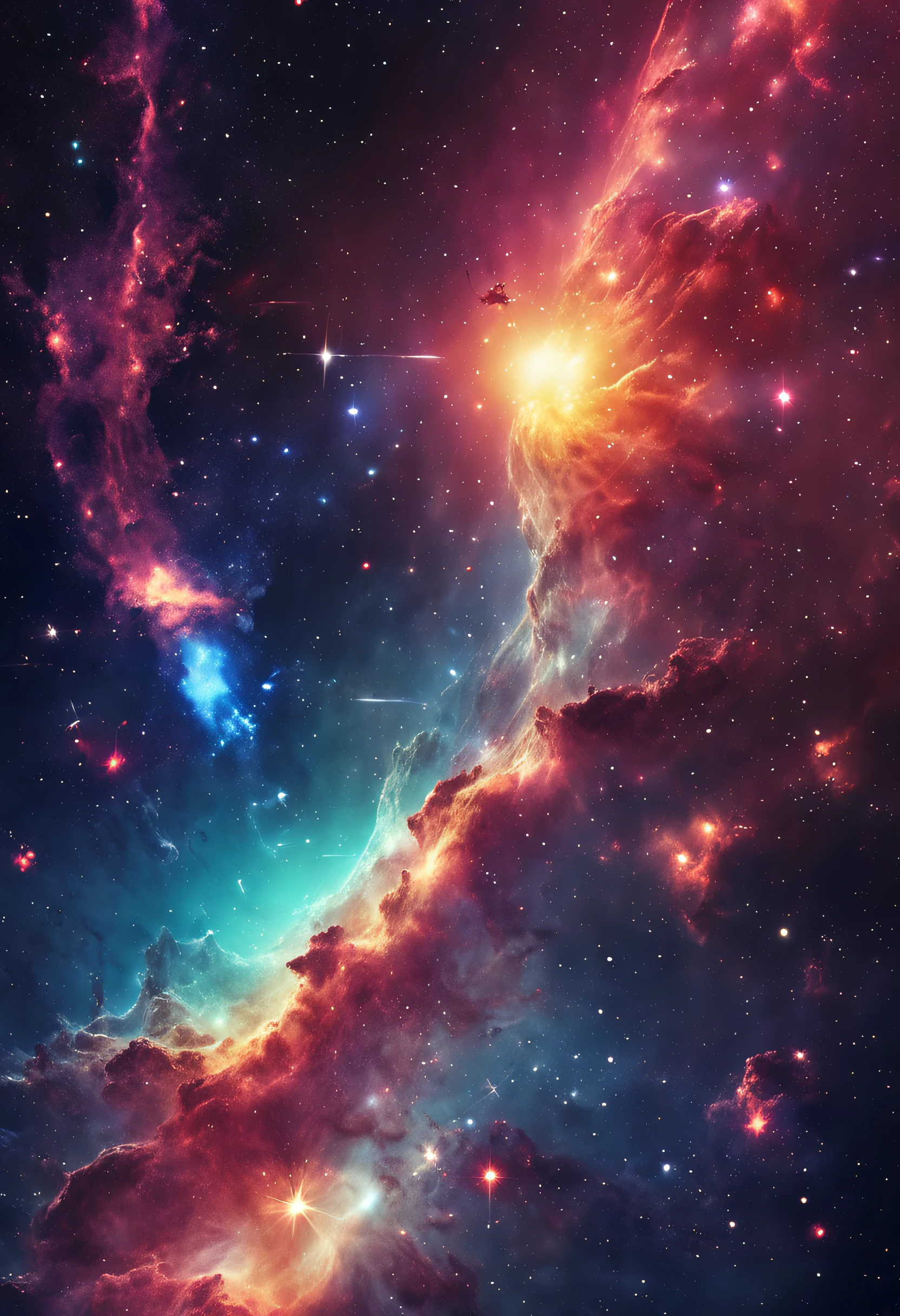 Cosmic explosion,Supernova explosion,star ocean,Gorgeous cosmic scenes、Colorful nebulae and constellations、Magnificent cosmic crevices。