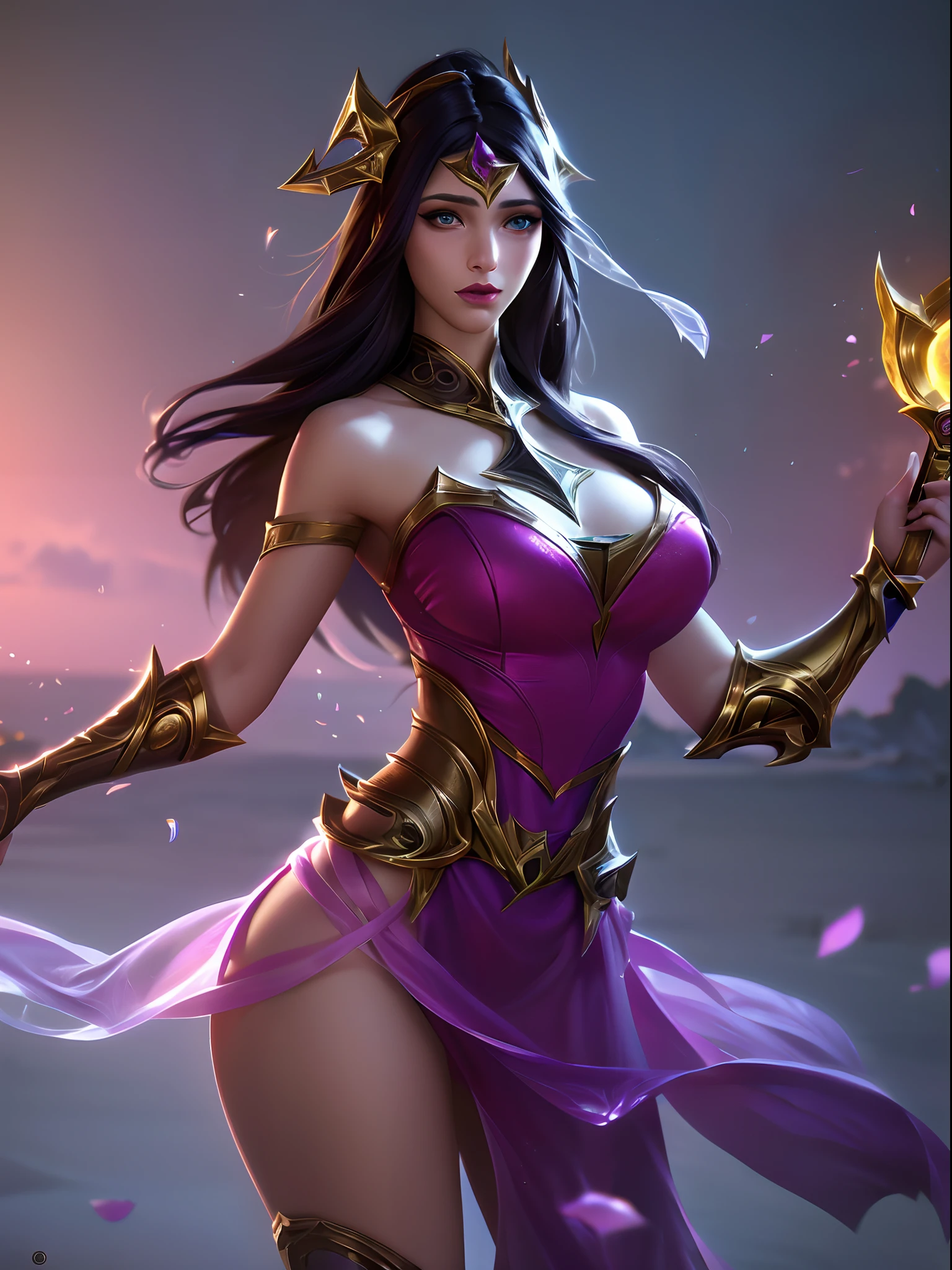 (League of Legends:1.5), 1girll, Long hair, Solo, dress, petals, hair adornments, Pink dress, Brown hair, Bare shoulders, Black hair, Very long hair, light yarn, jewelry, See-through, Bare shoulders
High resolution,An extremely delicate and beautiful,Huge_filesize,(Realistic, photo-realistic:1.57),(8K, RAW photo, Best quality, Masterpiece:1.2),(Ultra-detailed:1.4),detailed beautiful skin,Detailed skin texture,glistning skin,Cinematic lenses,Detailed light,Cinematic lighting,