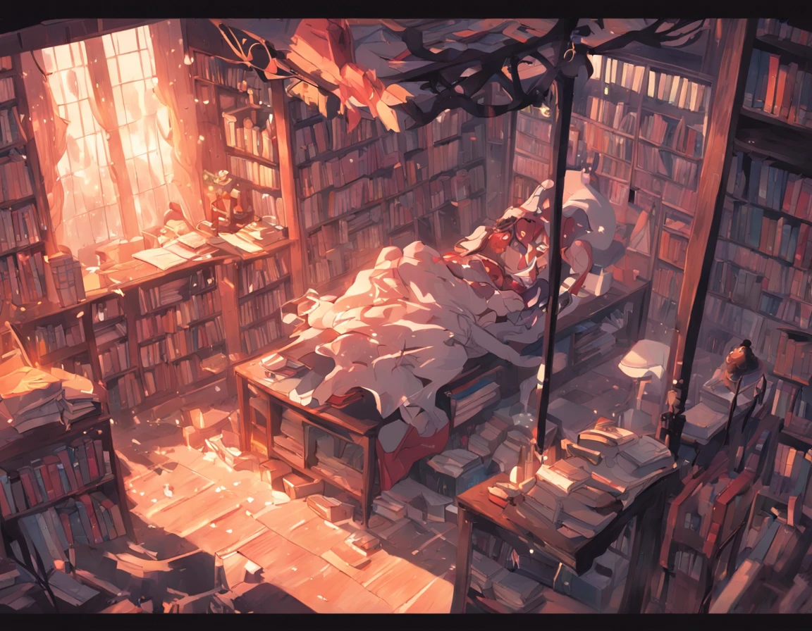 quarto de uma estudante, cheio de livros