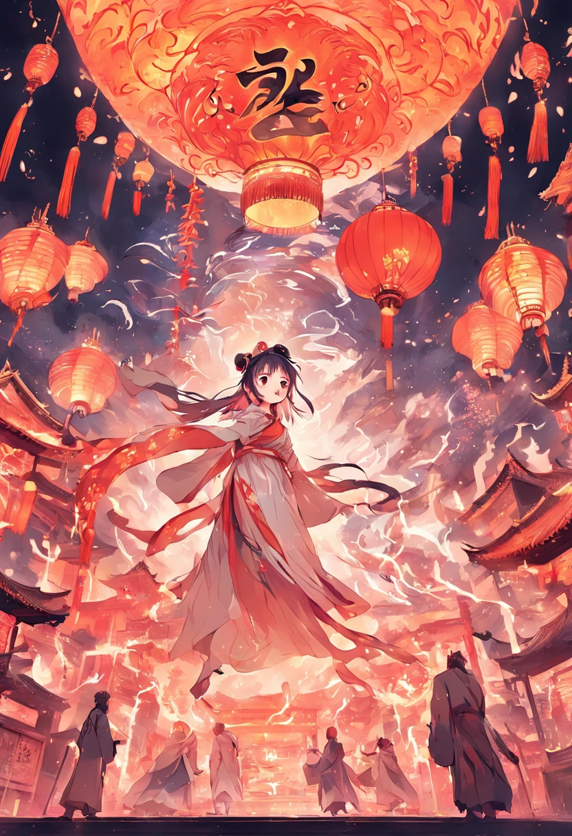 Design a ghost festival poster containing traditional Chinese culture and art