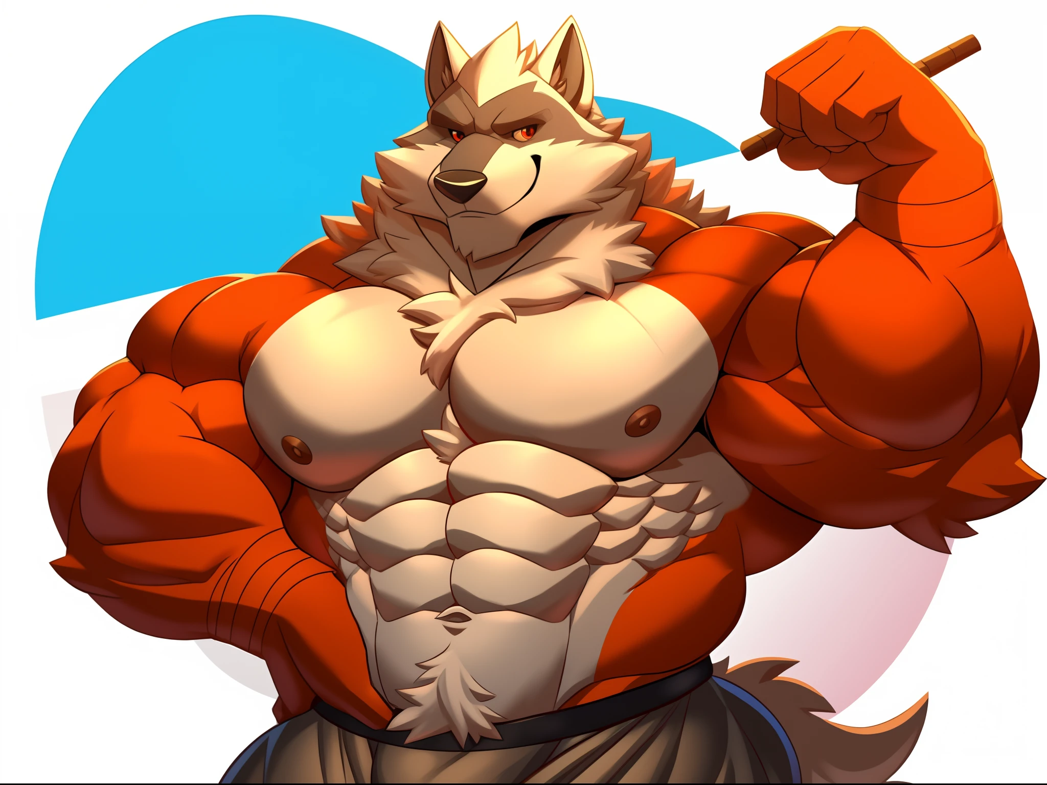 imagem de estilo de um homem com um corpo semelhante a um lobo e uma camisa, lobisomem musculoso, peito fofo, musculoso! Branco, peito peludo, super buff e cool, Commission for High Res, lobo peludo, thick furry neck and fluff on his chest, corpo peludo, Arte peluda!!!, forte e imponente, thicc, musculoso!!!, corpo fofo, big muscle, large muscles
