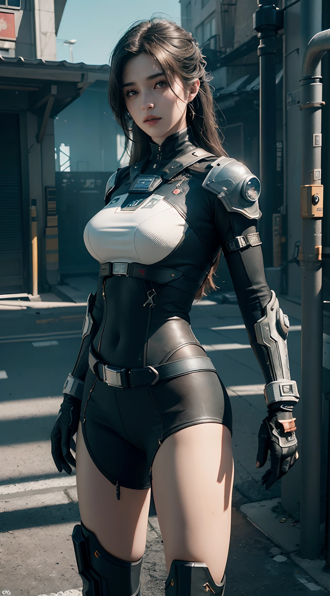 ((Best quality)), ((masterpiece)), (detailed:1.4), 3D, an image of a beautiful cyberpunk female,HDR (High Dynamic Range),Ray Tracing,NVIDIA RTX,Super-Resolution,Unreal 5,Subsurface scattering,PBR Texturing,Post-processing,Anisotropic Filtering,Depth-of-field,Maximum clarity and sharpness,Multi-layered textures,Albedo and Specular maps,Surface shading,Accurate simulation of light-material interaction,Perfect proportions,Octane Render,Two-tone lighting,Wide aperture,Low ISO,White balance,Rule of thirds,8K RAW,