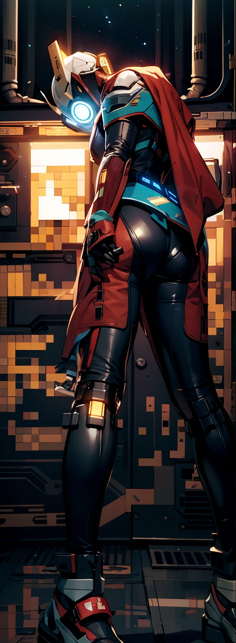 "Man wearing Marvel mech at a space base", Rusty armor:0.9, milky ways, profesional photo:1.3)