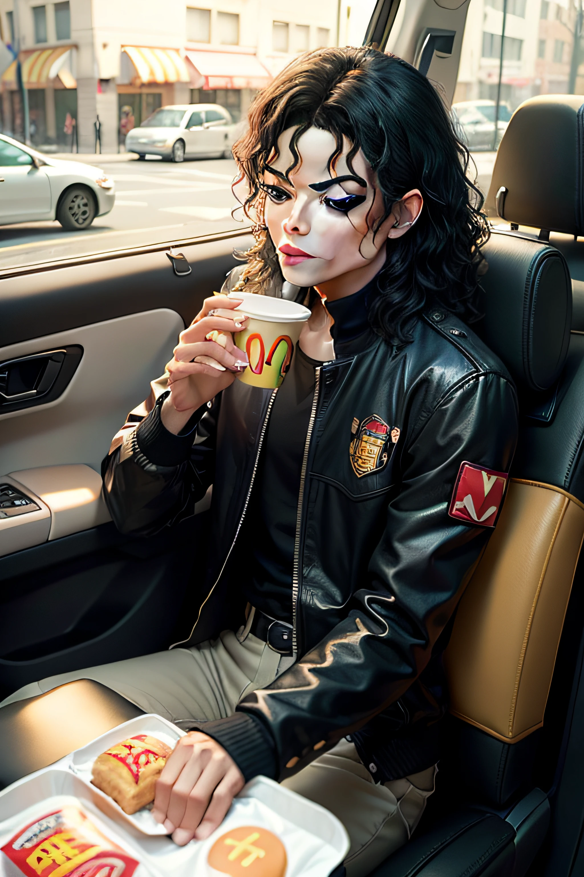 Michael Jackson eats kids set meal at McDonald's