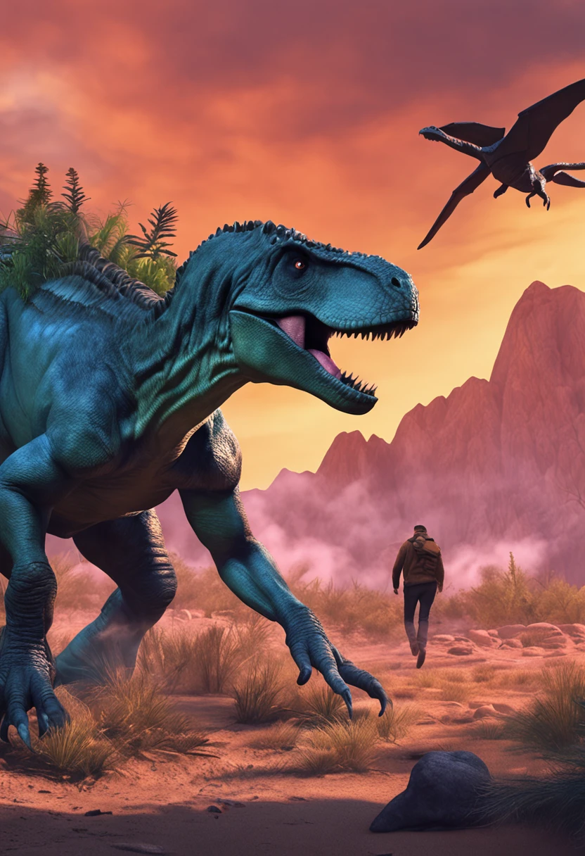 Dinosaurs carry wolves