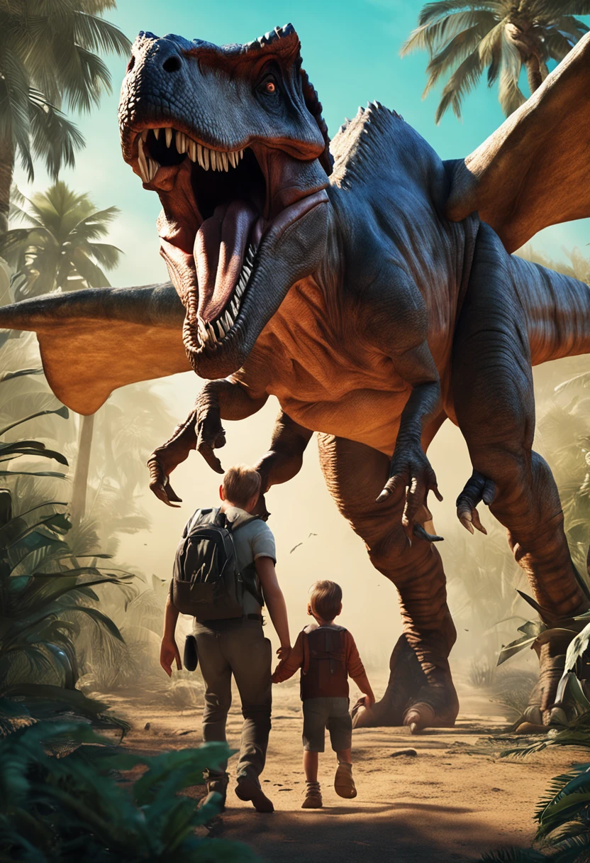 Dinosaurs carry wolves