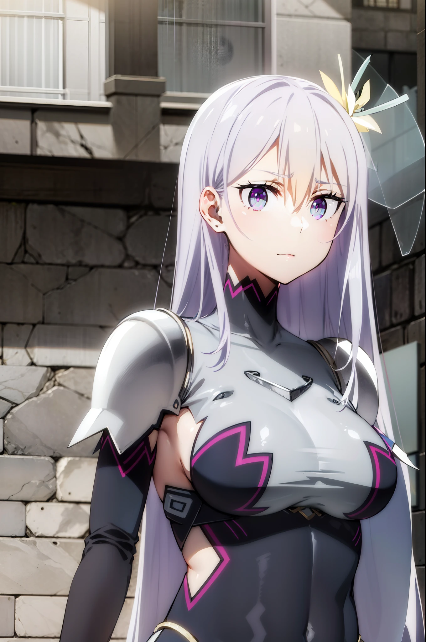 reona
silver hair
long hair
large breasts
purple eyes
hair ornament
jewerly
hair between eyes
armor
wings
Model License Scope