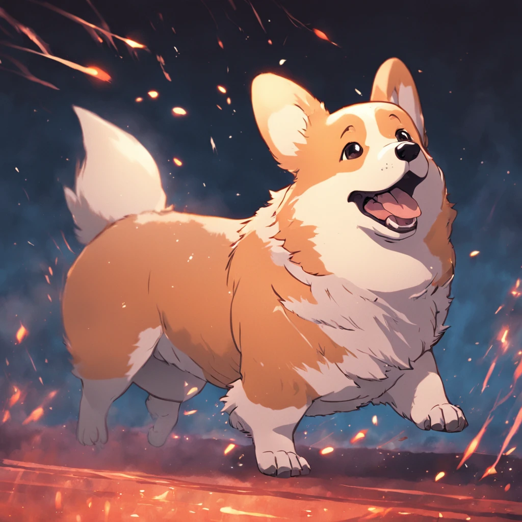 Corgi Chinese illustration movie lighting effects