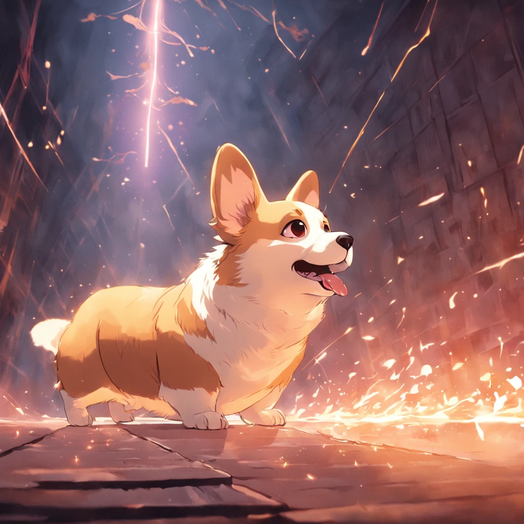 Corgi Chinese illustration movie lighting effects