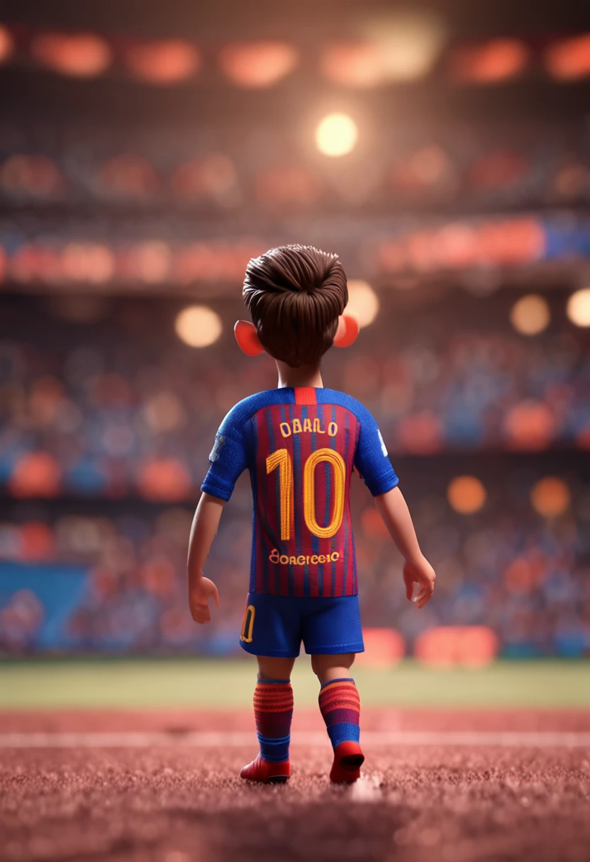 Lionel Messi, (pixar style) (masterpiece:1.2) (bokeh) (best quality) (detailed skin) (detailed texture) (8k) (claymation) (cinematic lighting) (sharp focus