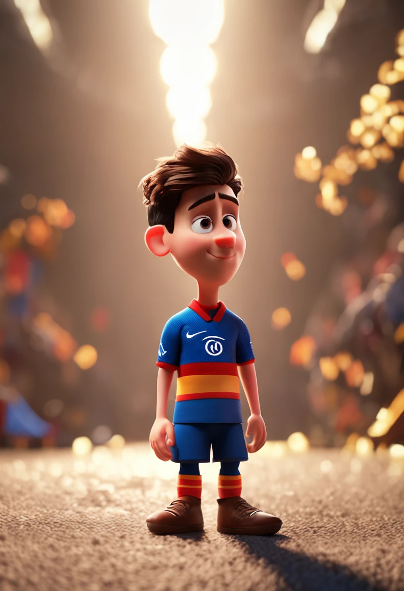 Lionel Messi, (pixar style) (masterpiece:1.2) (bokeh) (best quality) (detailed skin) (detailed texture) (8k) (claymation) (cinematic lighting) (sharp focus