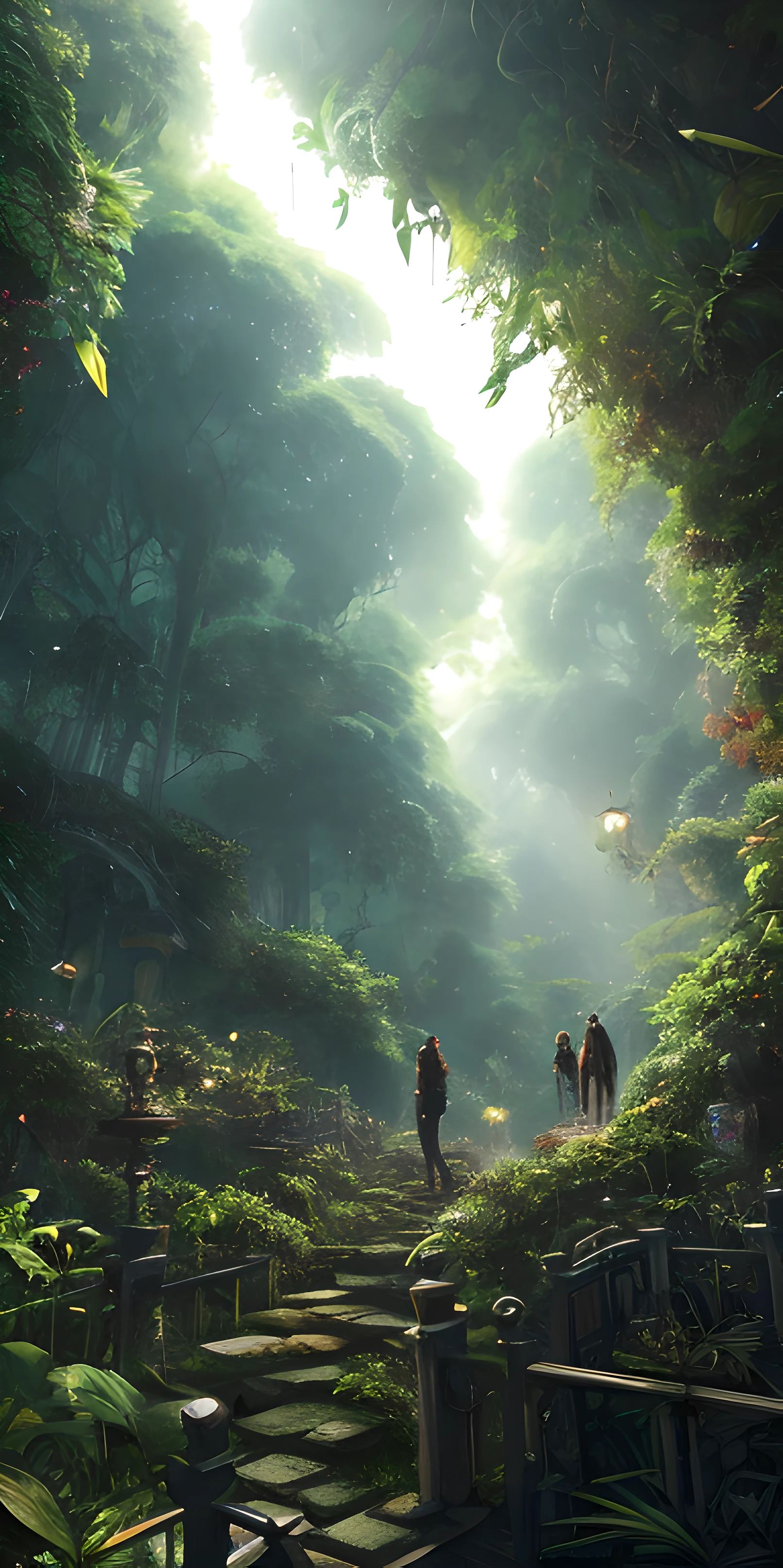 Digital illustration, Detailed and intricate, The dense jungle is full of exotic plants and animals, Sunlight shines through the canopy,Produces a mottled effect. In the style of Yoshitaka Amano and Hayao Miyazaki, Masterpiece, Proportional, Detailed, trending on artstationh, Beautiful lighting, Realistic, Intricate, Award-Awarded, 4K, highest quality
Award-winning, 4K digital painting in the style of Yoshitaka Amano. Detailed and intricate depiction of a zombie apocalypse, cleverly capturing the chaos and drama of the scene. Beautiful lighting and cinematic composition make this piece a true masterpiece, trending on artstationh