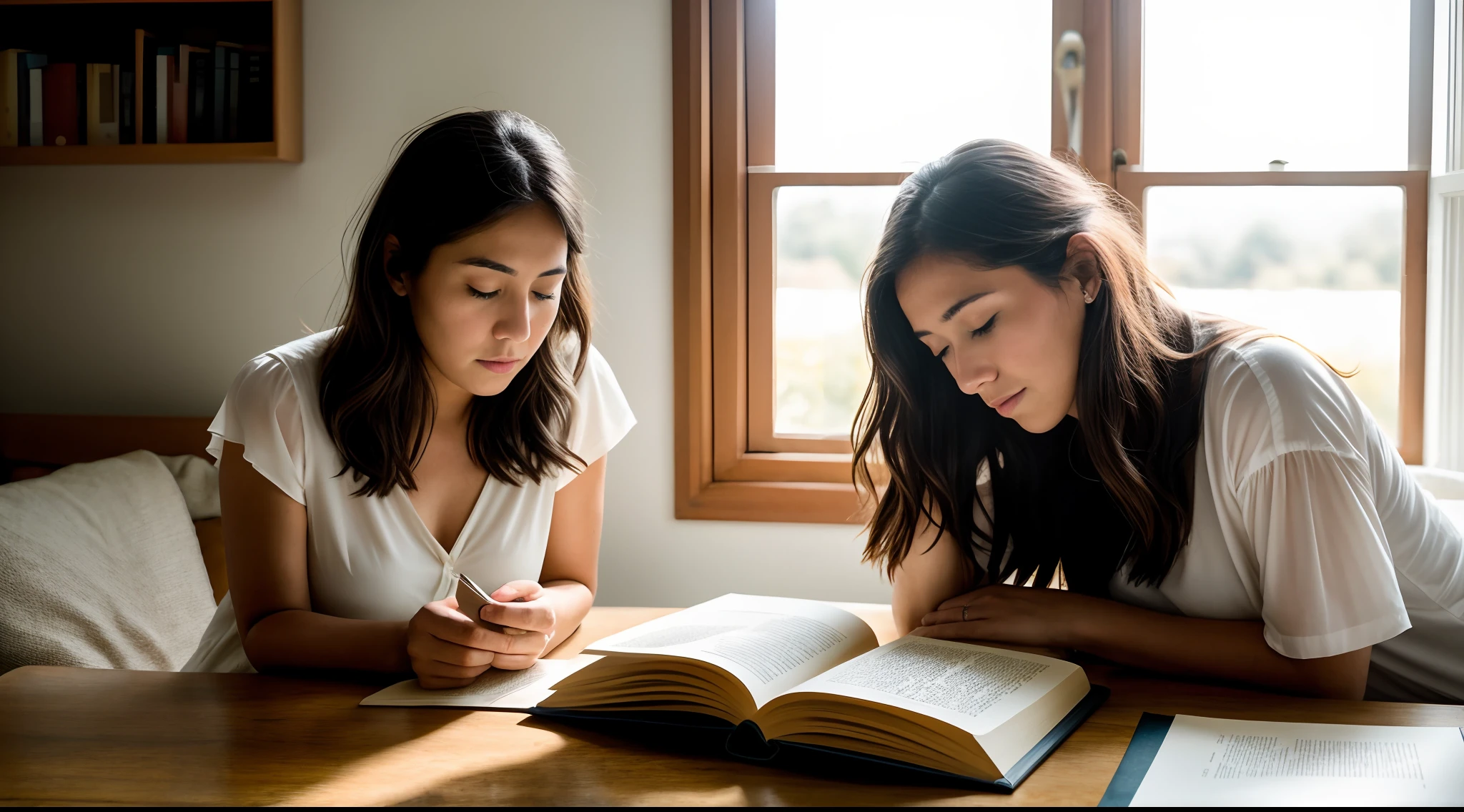 instagram photo, An evocative image of a woman lost in the pages of a novel, her expressions reflecting the emotions of the narrative, Nikon Z6 II with 85mm f/1.4 lens, soft natural light, candid literature photography.