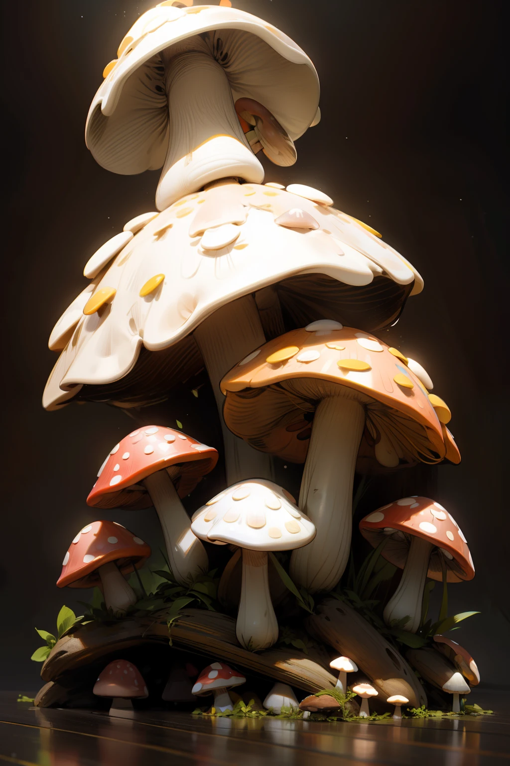 city, Affectionate Pink Rwandan (gilled fungi:1.1) , short lighting, Provia
