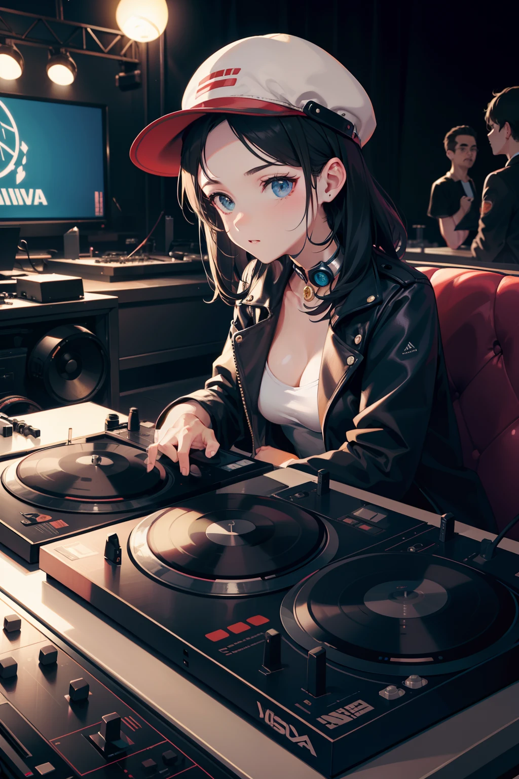 DJ, Passionate,1 girl,, (masterpiece, 最high quality, high quality, High resolution, super detailed),