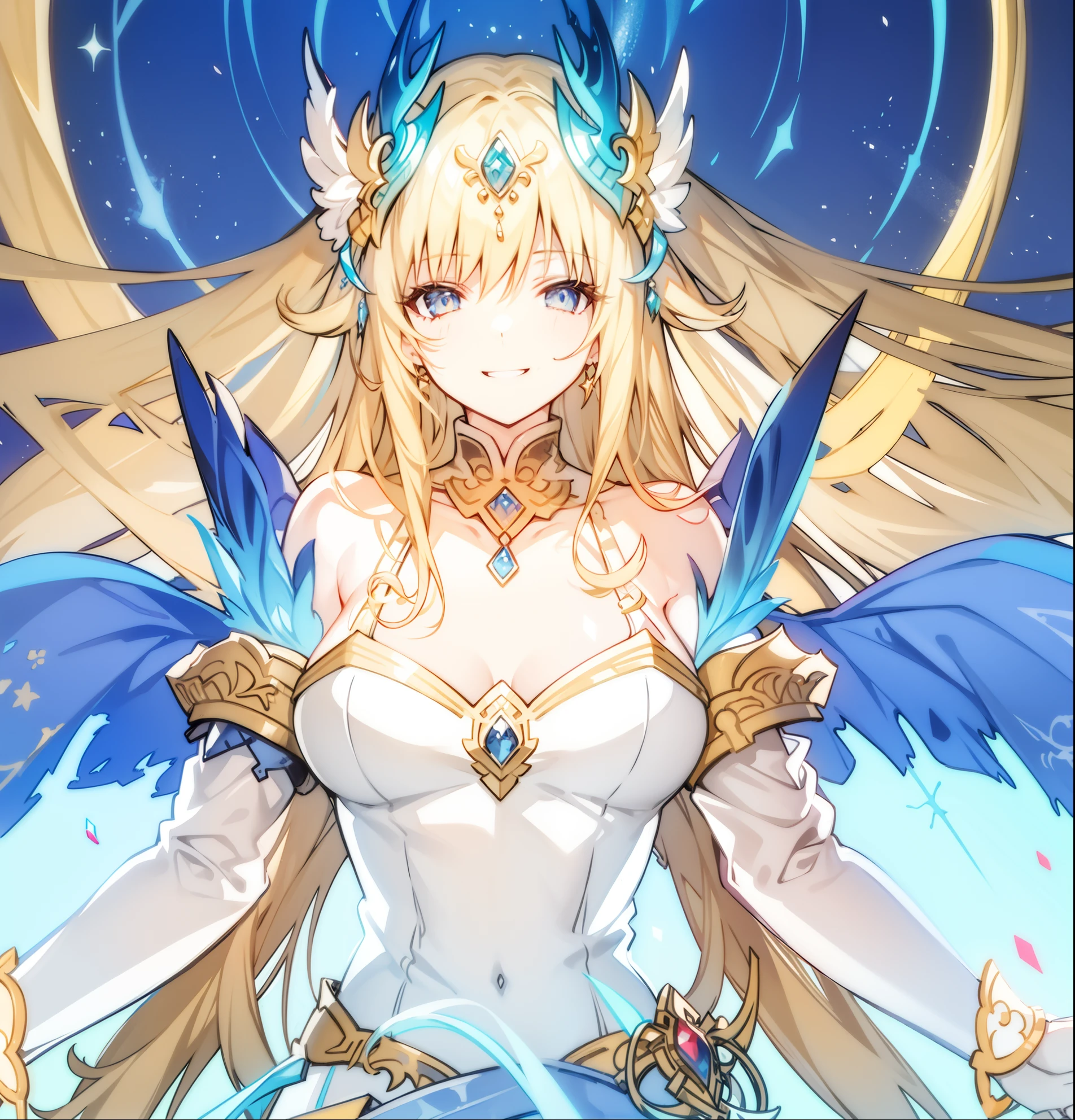 ((shylily)). (Best quality, 4K, 8K, A high resolution, Masterpiece:1.2), Ultra-detailed, Noble maiden, Exquisite facial features，Long blonde curly hair details expressed, Graceful posture, Dreamy atmosphere, expressive brush strokes, mystical ambiance, Artistic interpretation,Delicately coiled hair，Floral jewelry with exquisite details, Crystal diamond jewelry，Small fresh aesthetics，Stunning intricate costumes, Fantasy illustration, Subtle colors and tones, The details have been upgraded