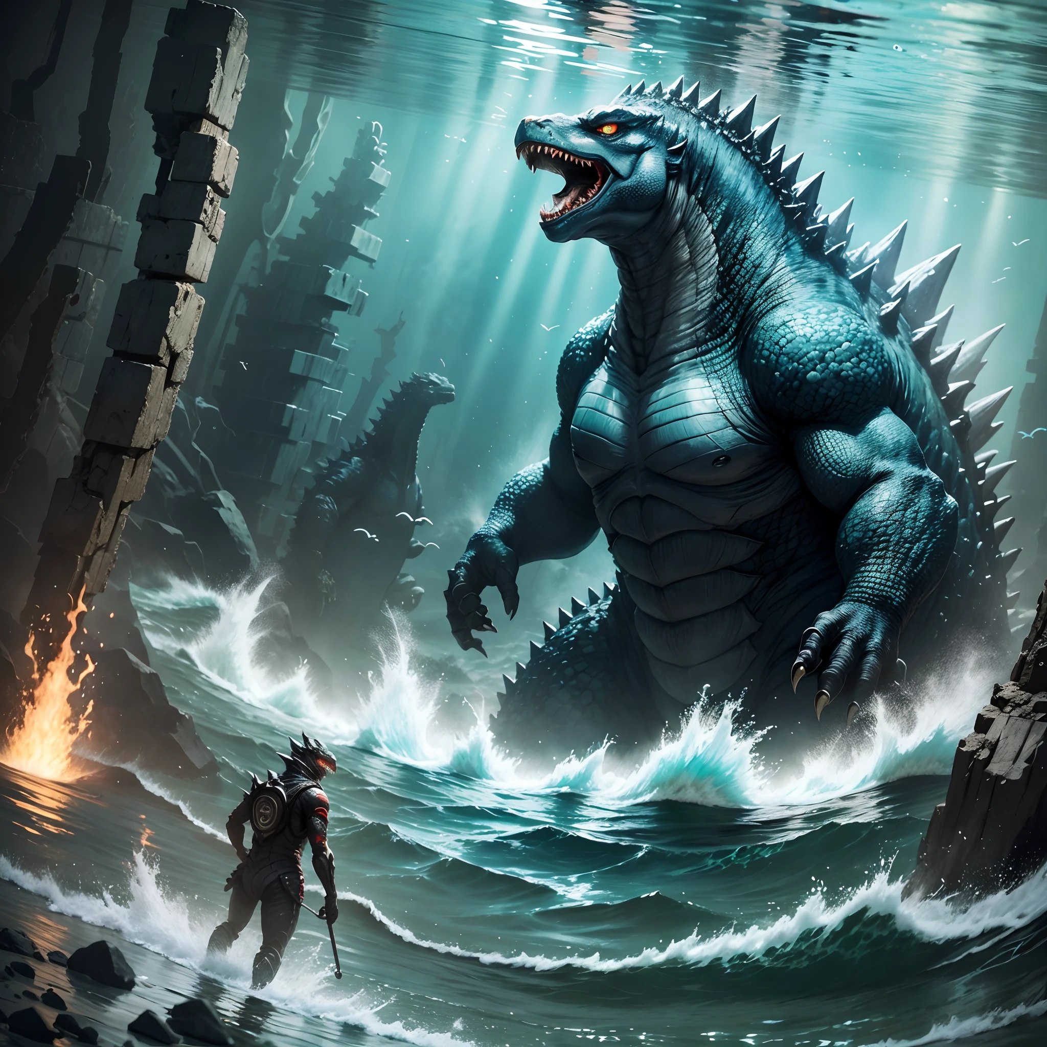 Godzilla swims underground in the ocean - want more?join our official channel for unlimited creation --auto --s2