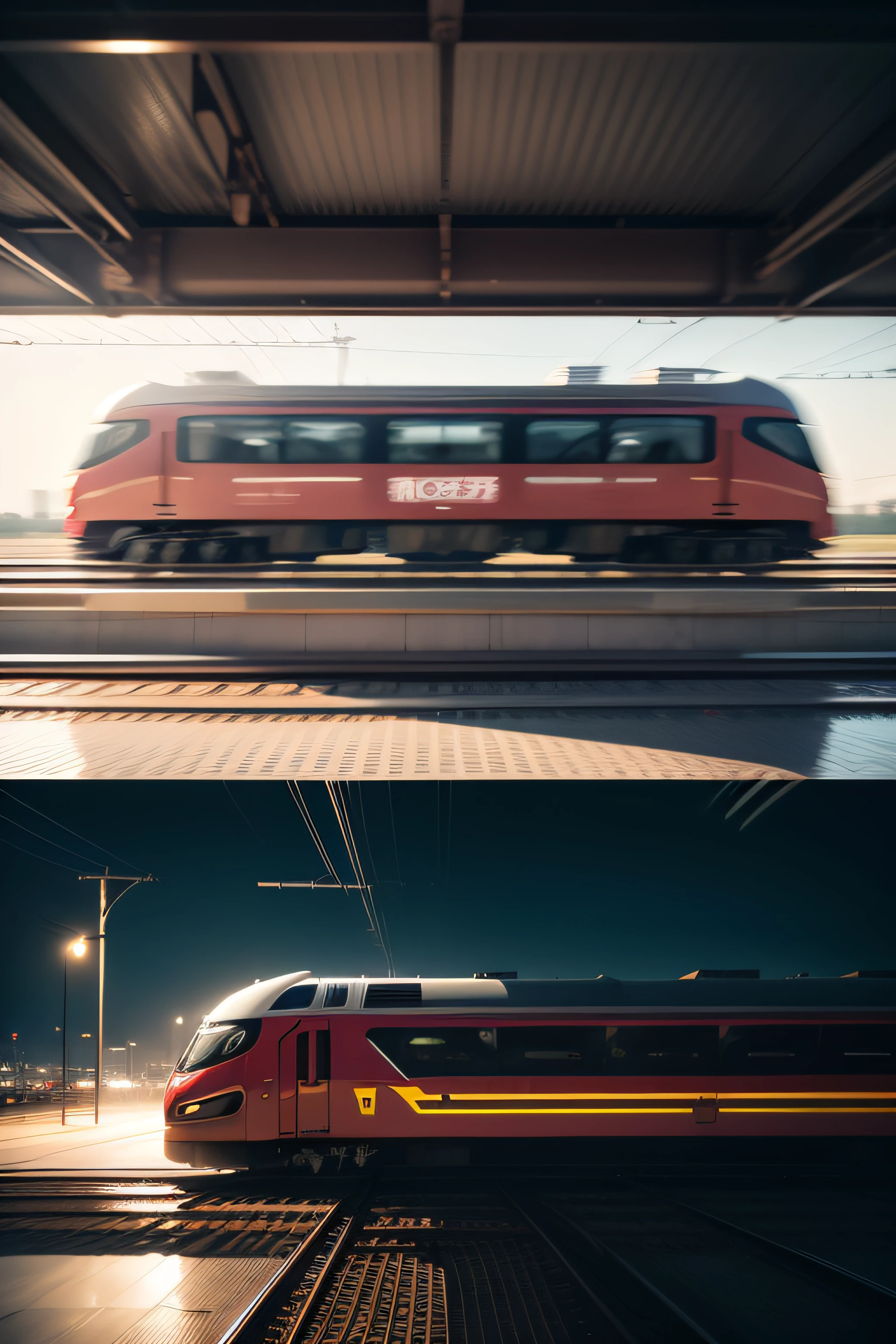 Speeding on the railway, the JSQ5 double-deck specialized car for transporting automobiles presents a scene that aligns with the photographer's aesthetic perspective.