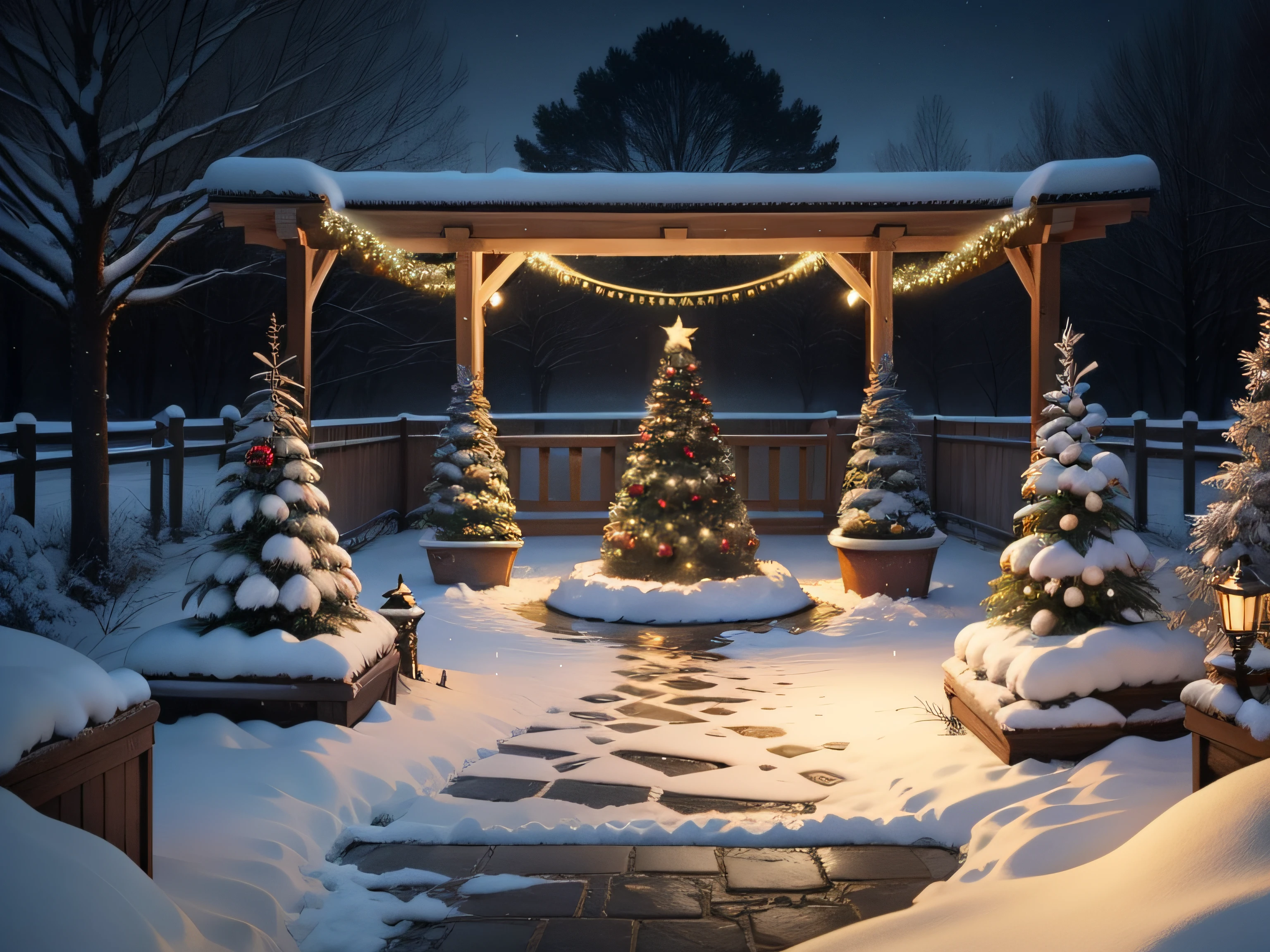 Christmas Garden、no humans、photos realistic