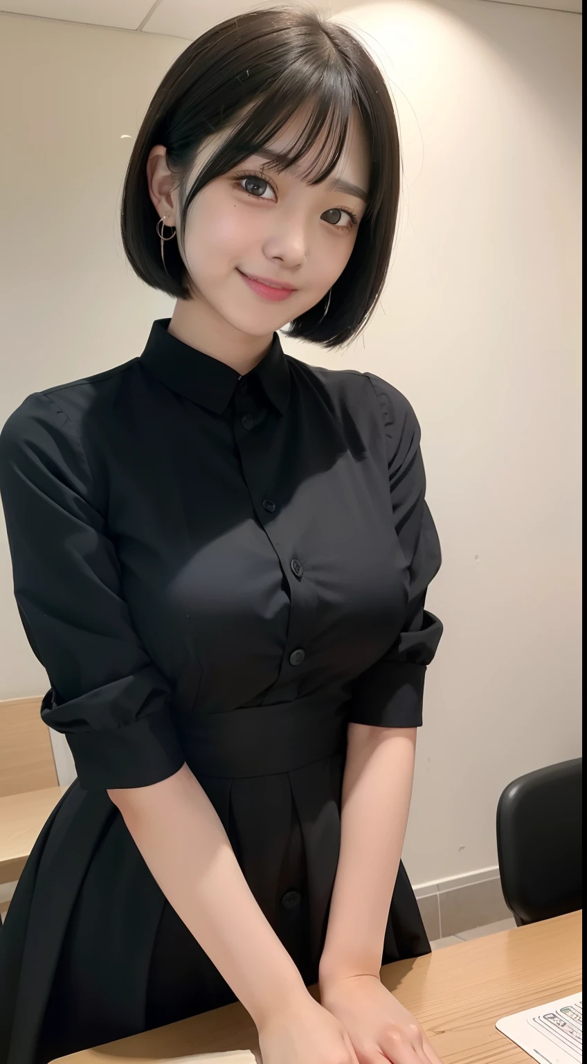 ((Face the front of your body at the camera:2.0)), ((Collared shirt:2.0)), (Clothing:2.0, Skinny jeans:2.0, サスペンダー under Collared shirt:2.0, sneakers:1.5), ((A grin:1.2, Small breasts:1.5, slender:1.5, Small Ass:1.5)), ((Japanese, 1 Girl, 18-year-old, 7 heads, Ideal body proportions, Black Hair, With bangs, Small breasts, Erect nipples, slender, Small Ass, Beautiful feet, Skinny Legs)), Surrealism, Cinematic Lighting, Depth of written boundary, First Person View, Boobs F/1.8, 135mm, Ticker, Mastepiece, Curate, ((Anatomically correct:1.3)), Textured skin, Super Detail, High detail, High quality, Awards, Best Quality, High resolution, 8K