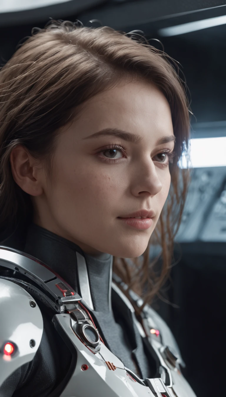 Superrealista, obra prima, melhor qualidade, Grande angular hiper-detalhada, melhor qualidade, 8k, natural  lightting, soft lighting, luz solar, ( Foto de corpo inteiro de 1 menina bonita,Vista Trimestral,in the cockpit of the spacecraft,  somente, olhos bonitos, cabelo preto liso longo, Using detailed liquid metal full-body armor , shiny core, brilhante:1.3).(Futuristic space station in the background:1.4) HDR (High Dymanic Range), Maximum clarity and sharpness, Texturas multicamadas, fotorrealista, hiper realista, Hiperdetallado, analogue style,  soft lighting, Dispersion of the subsoil, realista, sombra pesada, obra prima, melhor qualidade, Ultra realista, 8k, proportion Aurea, intrincado, High detail, cinematic movie photograph, Foco suave, ,GH3A,LUN4