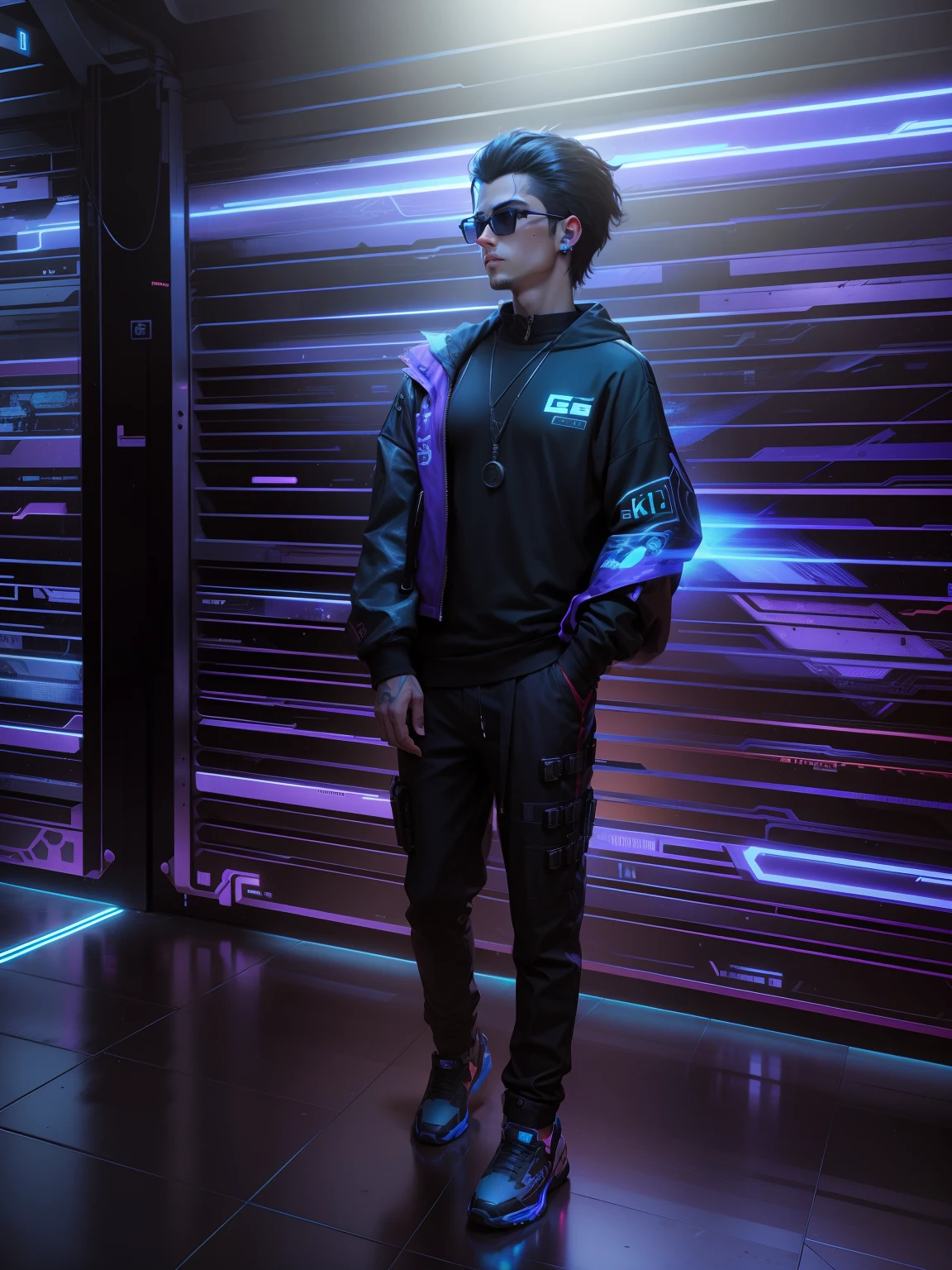 Change background cyberpunk handsome boy, realistic face, 8k
