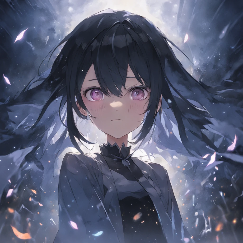 Long straight black hair and black robe, Deep,Emotions are not visible, Eyebrow stretching, A pair of eyes, Like a fountain under the moon, The face was lifeless, The face is like a moonlight man, The calm male carries a faint killing intent,with a smile on her face, Difficult to detect