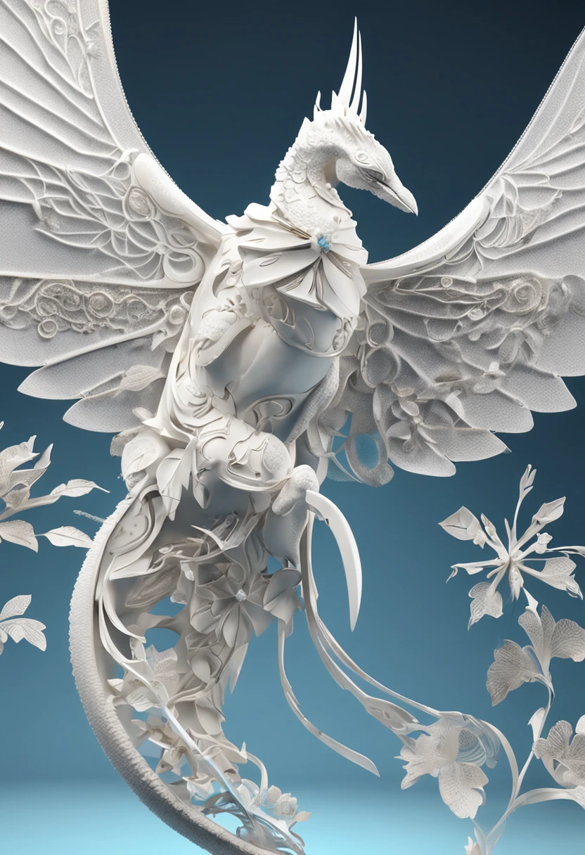 The pure white sword body is delicate and exquisite,(((The blade is designed with a diamond shape and a light blue particle effect filigree pattern:1.3))), Edge, (The sword body is symmetrically decorated:1.3), (The sword is centered on the whole blade:1.3), Mid-range close-up,(Overall silhouette:1.3),(Fantastic angelica flower background:1.2), Ultra Realistic Photo, super-fine, 8K,Premium wallpapers,Highest image quality,。.3D,C4D,Master masterpieces,Octane rendering