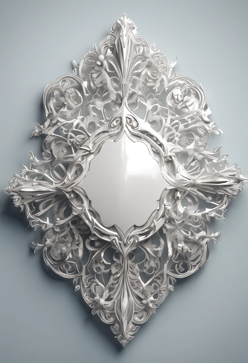 The pure white shield is delicate,(((The shield is designed with a diamond shape and a light blue particle effect filigree pattern:1.3))), Edge, (The shield is decorated symmetrically:1.3), Mid-range close-up,(Overall silhouette:1.3),(Fantastic angelica flower background:1.2), Ultra Realistic Photo, super-fine, 8K,Highest image quality,,Master masterpieces,Octane rendering