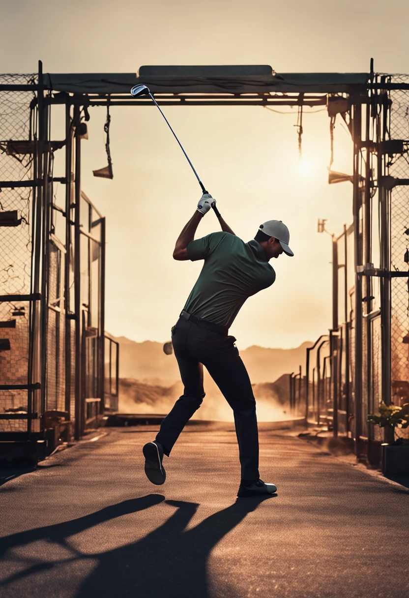 (a golfer, swinging a driver) 8k, high-resolution, clear shot