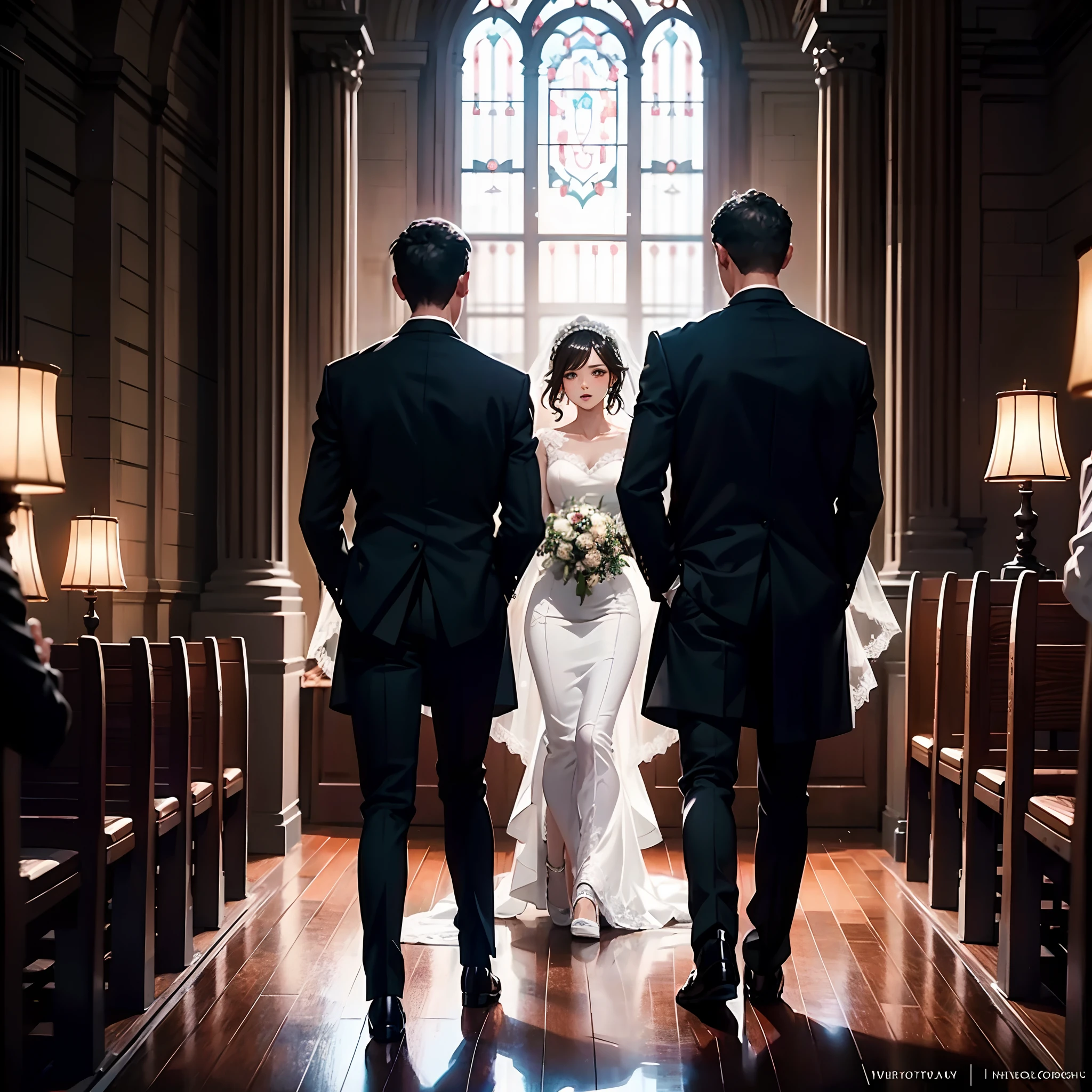 (Wedding:1.2), Apocalypse, Illustration, cinematic light, high resolution, best quality, ultra detailed, masterpiece,