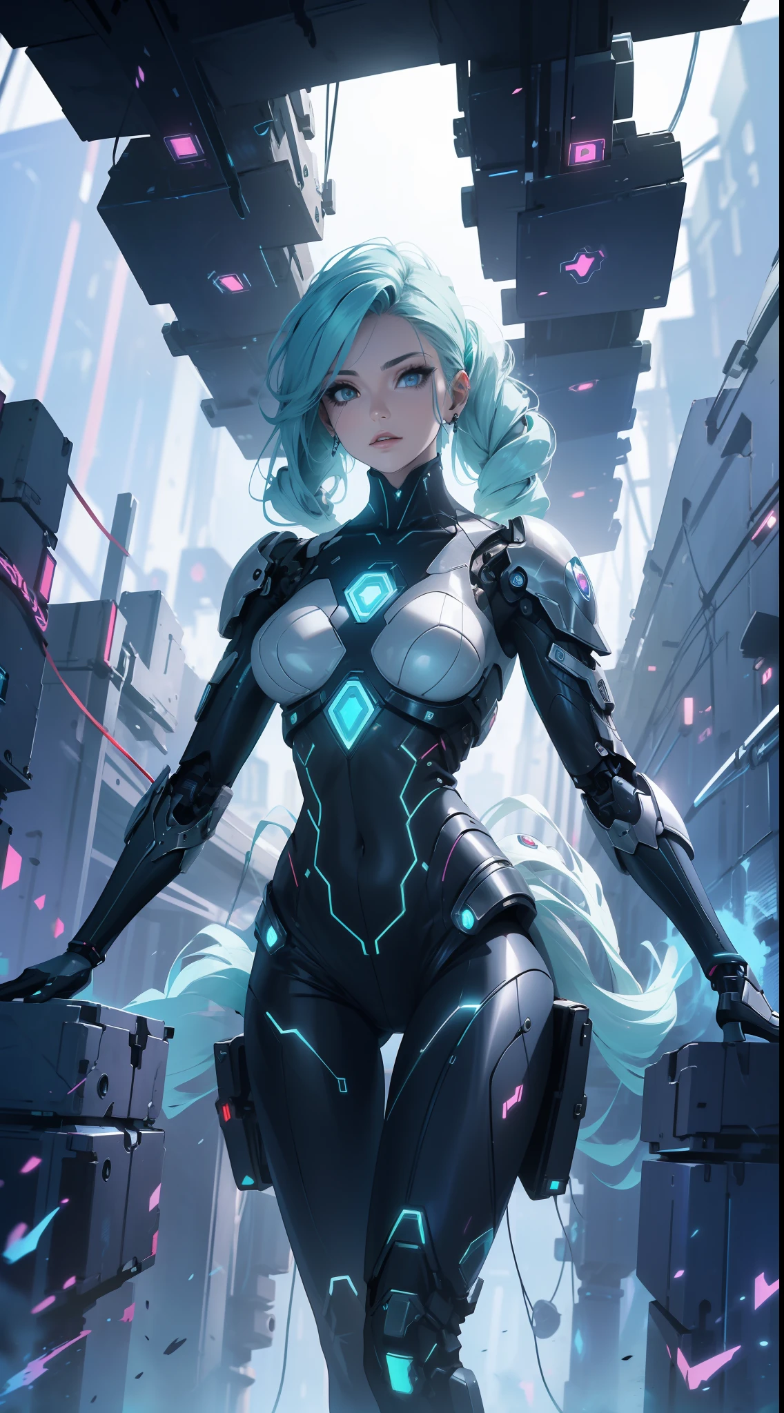 Arafed Mujer con un traje futurista posando para una foto, en armadura futurista blanca, girl in mecha cyber armor, Renderizado del motor irreal + una diosa, Armadura cyborg de porcelana, Armadura blanca brillante, cuerpo cyborg ginoide, Hermosa y atractiva cyborg femenina, Diferentes cibertrajes, Hermosa cyborg hembra, Hermosa chica blanca cyborg, Con armadura futurista, Perfecto cyborg hembra