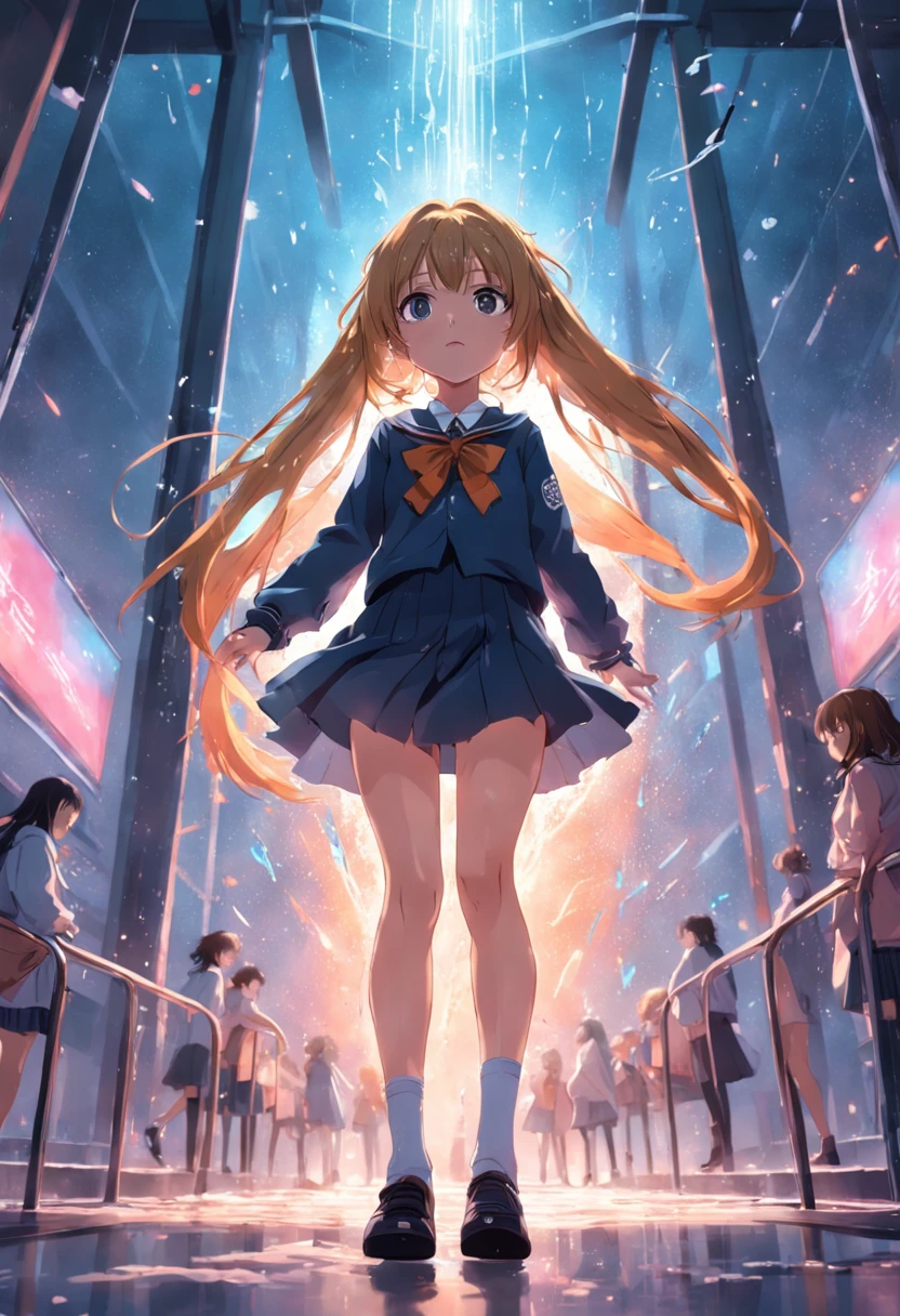 quadratic element,A beautiful 12-year-old girl with fair skin stood aside,On the ground was an 18-year-old young lady wearing black over-the-knee socks and no shoes, her hands tied behind her back with ropes behind her back,His feet were also bound by ropes, and he couldn't move