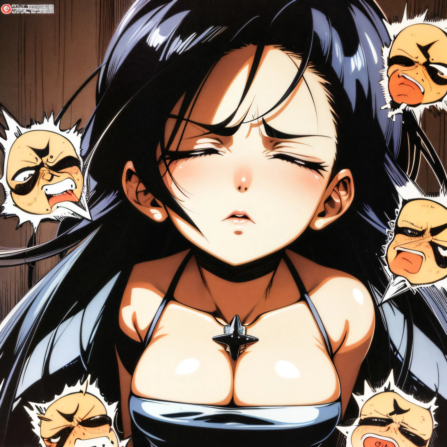 a cartoon image of a woman with a sad expression on her face, cynical face, frowning expression, Carrancudo, Rosto frustrado, an angry expression, irritated expression, frustrated expression, disturbed expression, stern expression, angry facial expression, Scowling, angry expression, bored expression, tired expression, slightly happy facial expression, sad exasperated expression