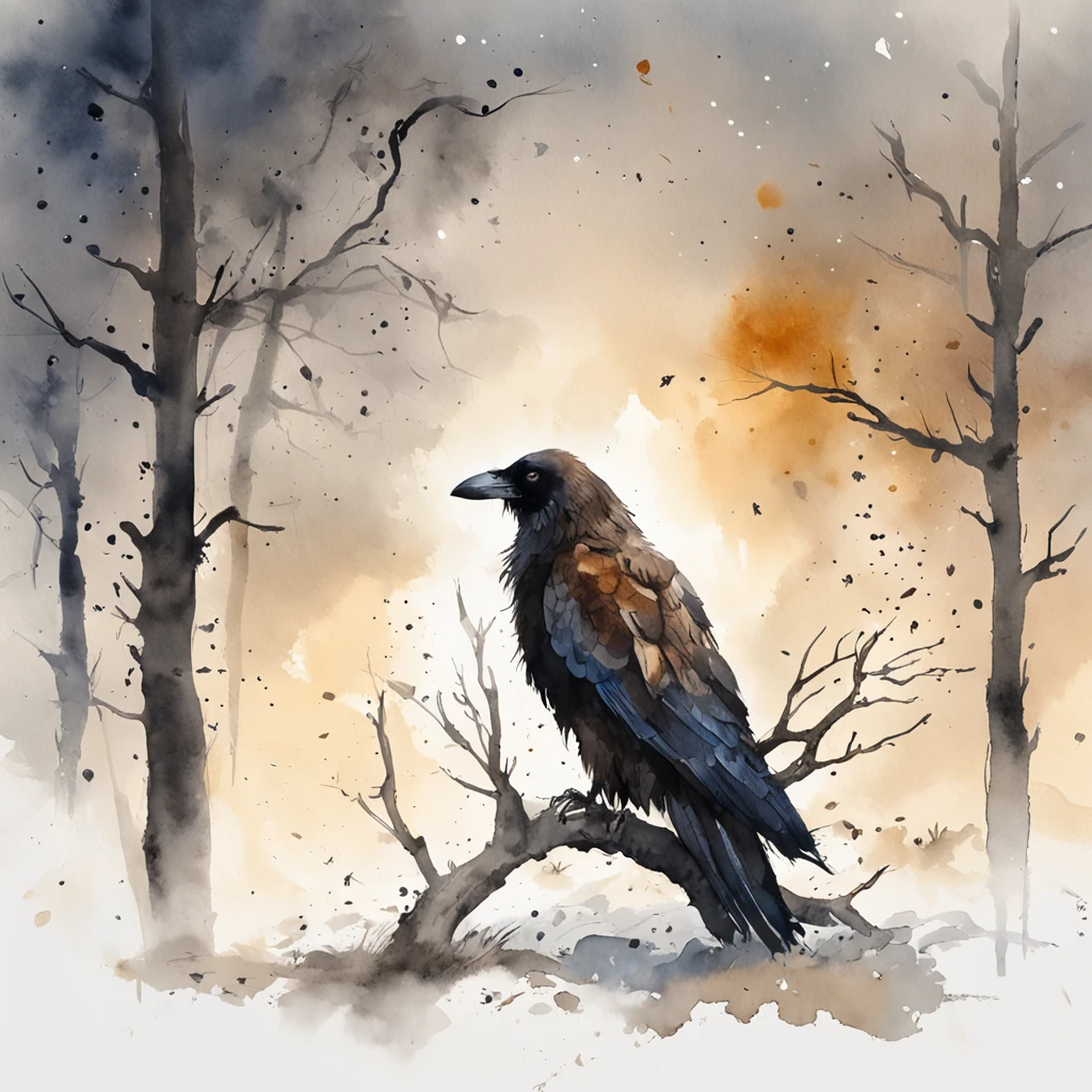 Two crows on a dead tree, A shadow shaped like a walker, Starry night, Thick fog on the ground, Blue light on the horizon, Unreal Engine 5, Cinematic, low angle photography, Motion blur, Depth of field, Dust, Cobblestones and dirt. Splash Art, dripping paint. Perfect color grading. Influenced by Karel Appel and Jeremy Mann, Full of dramatic and threatening scenes, Hyper-detailed, Beautiful, insanely details, Intricate details, editorial photography, shot with a 50mm lens, Depth of field, Tilt Blur, Shutter speed 1/1000, f/22. Lightmaps, Super bright one peaceful brown bear snoozing on a grassy hill, surrounded by buzzing bees, dreaming of golden honey, rendered in the style of Bev Doolittle, one head, one face, four legs, two ears, four paws