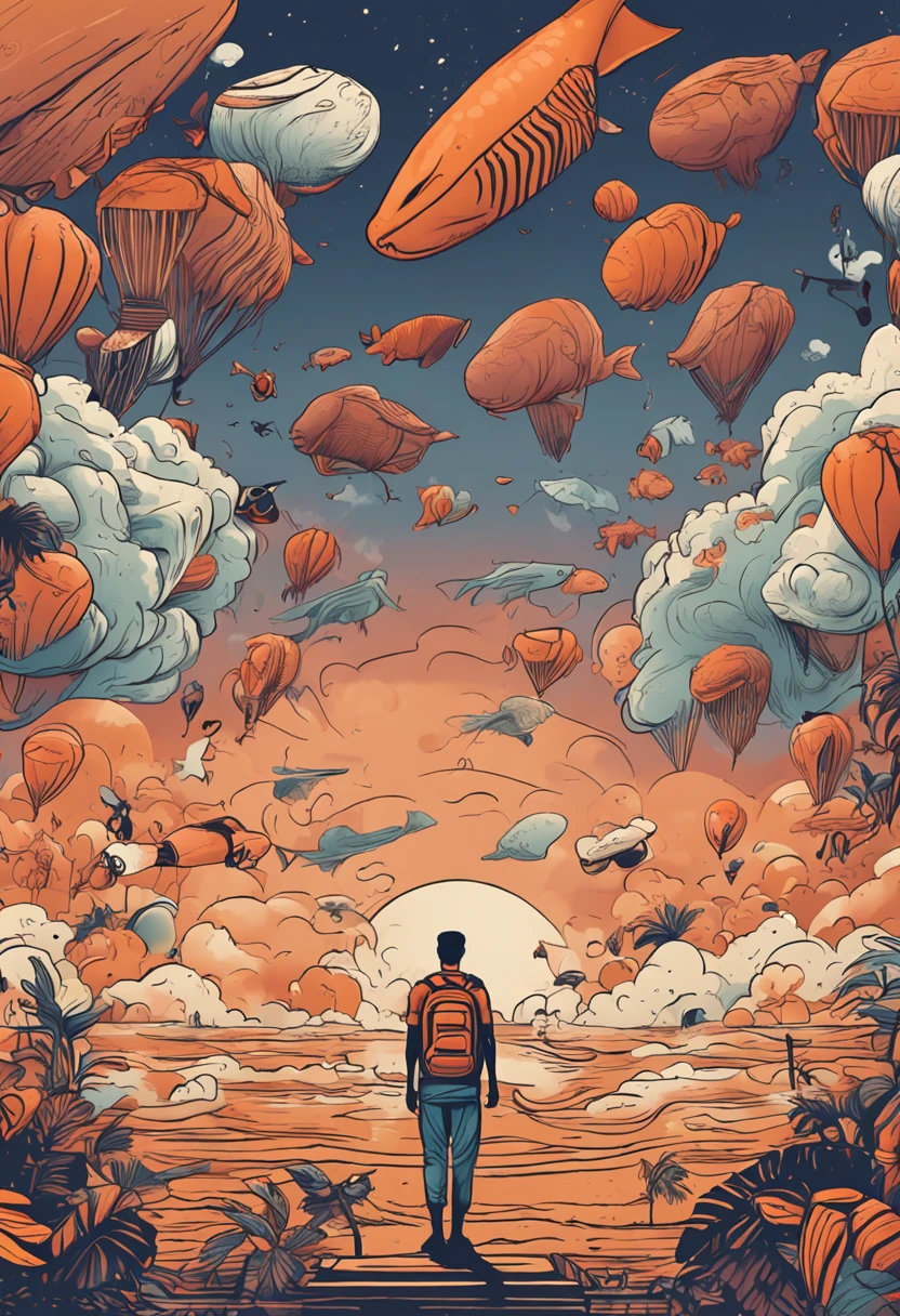 Capa do ebook, Anxiety, High definition, detalhes definidos, calming the hustle and bustle of the sea and clouds, ansiedade com o futuro.