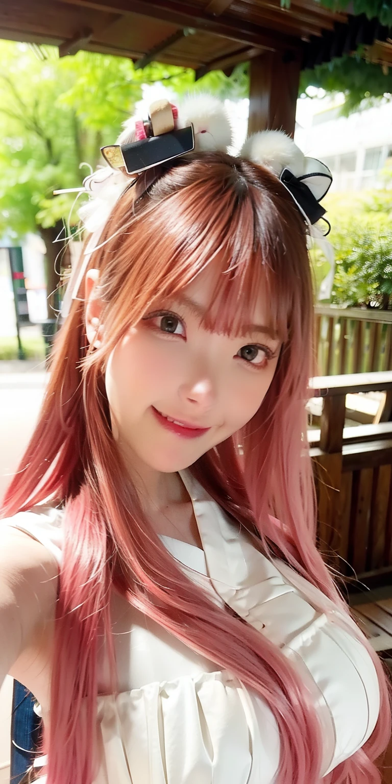 (8K, 4K, Best quality, A high resolution:1.2), (marsterpiece, Realistic, photograph realistic:1.37), 1girll, Solo, Beautiful face, eyeslashes, nase, Glossy lips, (Detailed eyes, view the viewer, Fair skin, White skin:1.5), fine complexion, Upper body,
Large breasts, Busty, , (:1.5),
Outdoor onsen,
two sides up, Absurdly long hair, Blonde hair, Pink hair, bangs, hair adornments, bow,
Younger, aged down,Naked